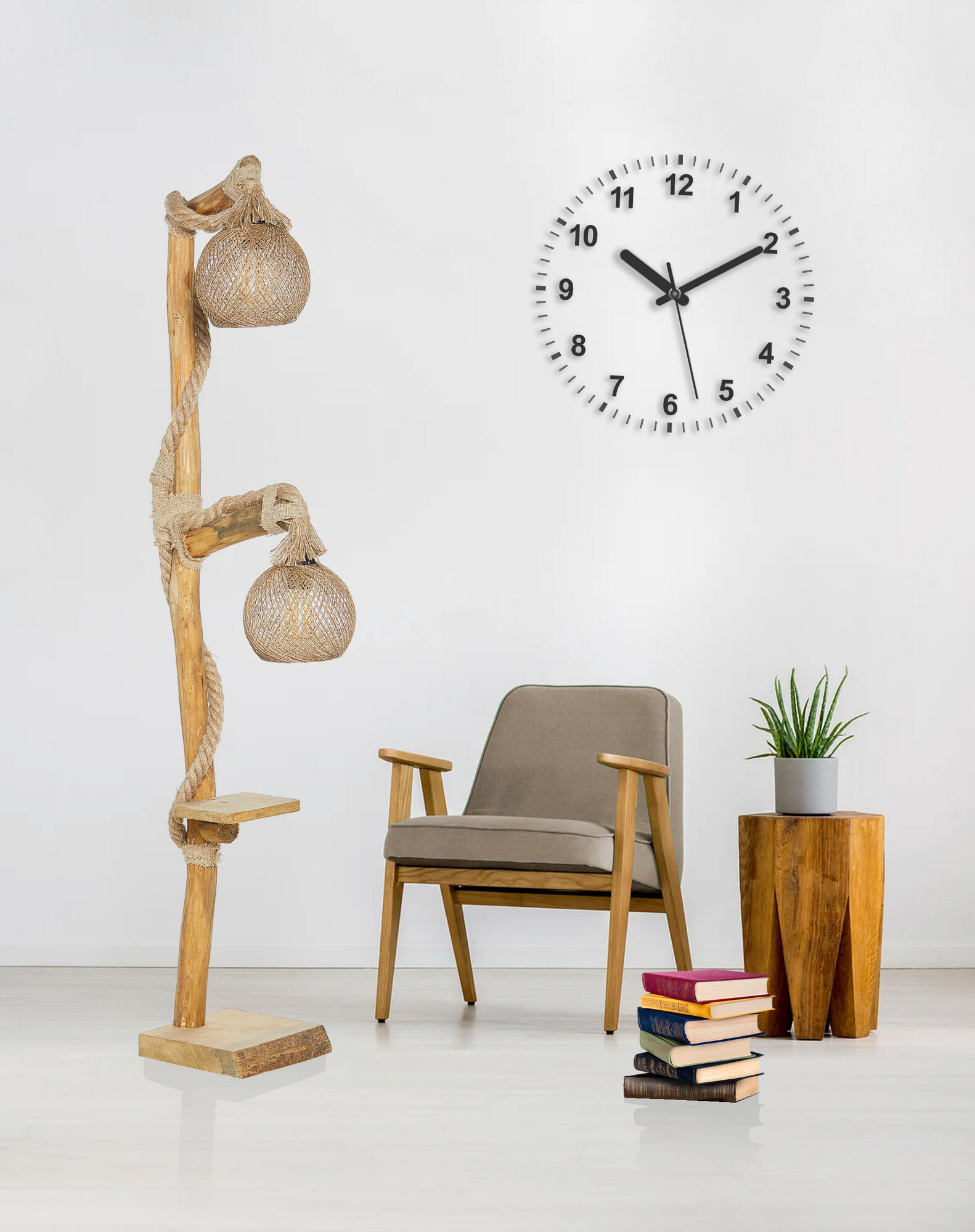 Opviq Stehleuchte Arboretum natur Holz B/H/T/L/D: ca. 24x140x24x24x24 cm E27 2 Brennstellen Opviq Stehleuchte Arboretum natur Holz B/H/T/L/D: ca. 24x140x24x24x24 cm E27 2 Brennstellen