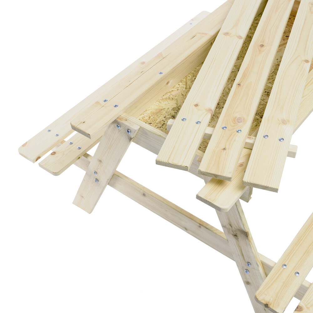 Timbela Kindersitzgarnitur M010 natur Holz B/H/L: ca. 90x50x90 cm