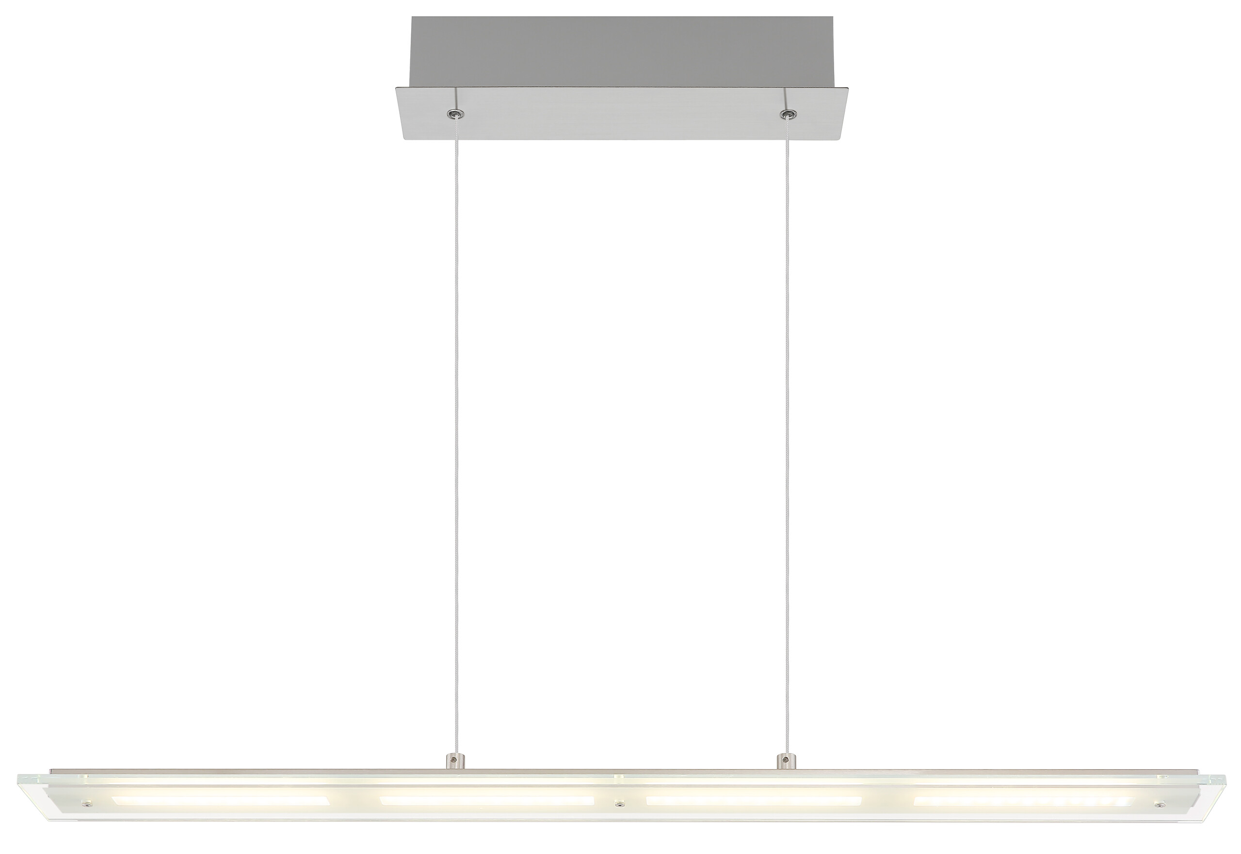 GLOBO Hängeleuchte nickel klar Glas Metall B/H/L: ca. 9x150x88 cm 1.0 Brennstellen