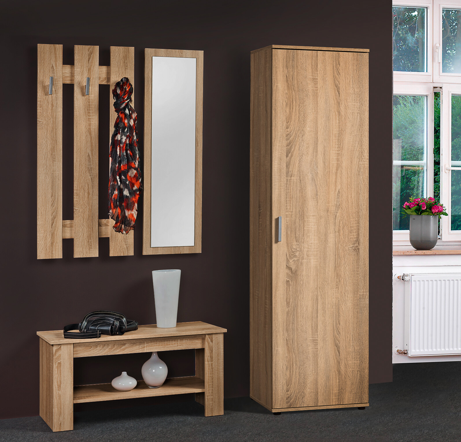 Mehrzweckschrank Kreta Eiche Sonoma Nachbildung B/H/T: ca. 50x184x34,5 cm