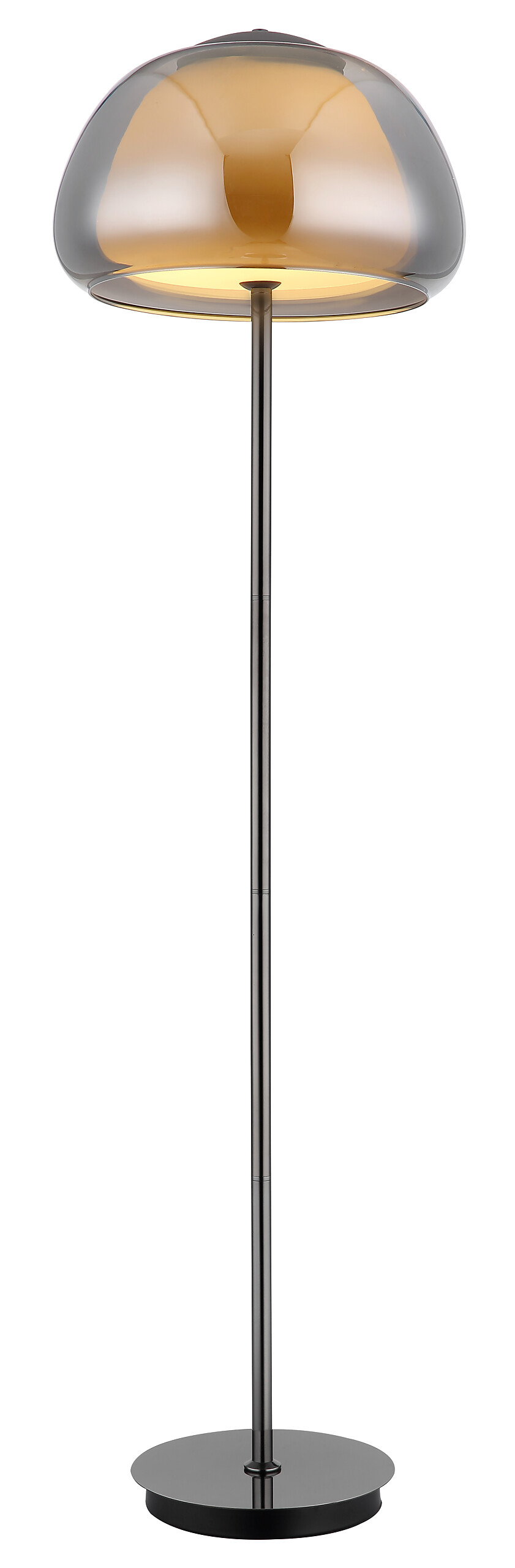 GLOBO Stehleuchte Chrom schwarz Metall Glas B/H/L: ca. 44x37x44 cm