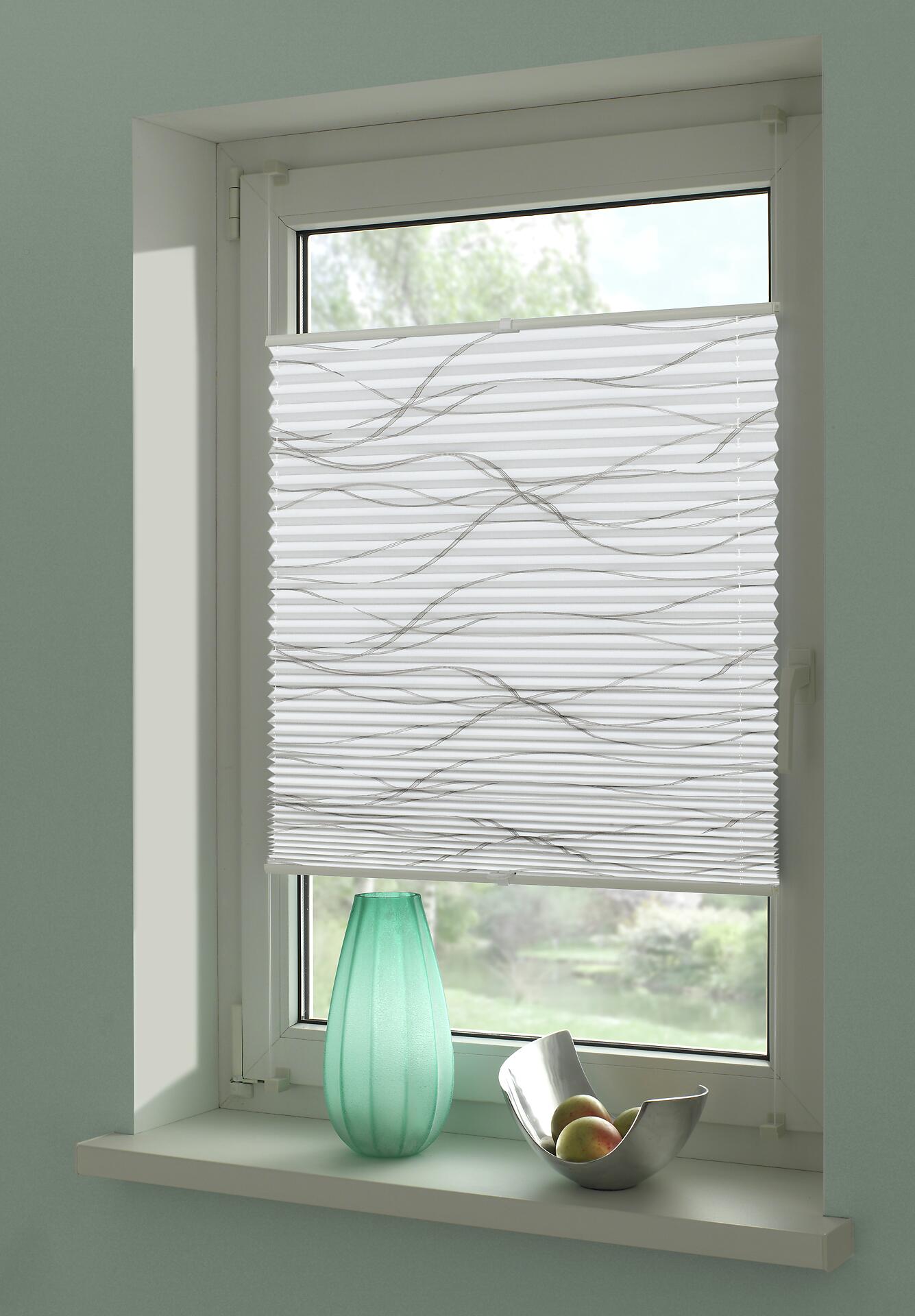 Boviva Spannplissee Welle weiß B/L: ca. 80x130 cm