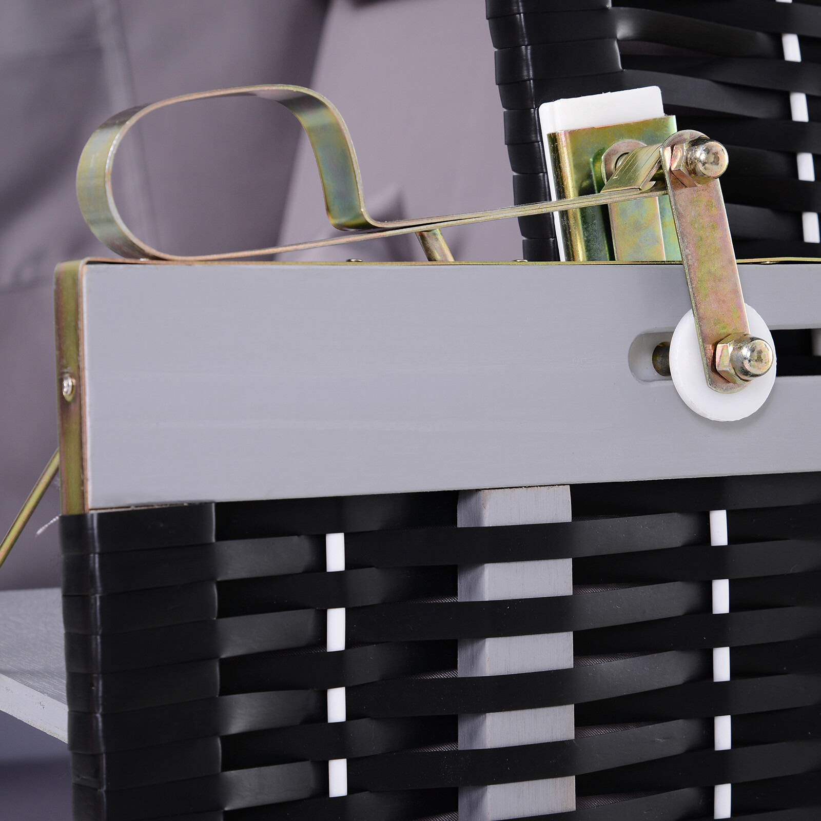 Outsunny Strandkorb grau Metall B/H/T: ca. 118x150x79 cm