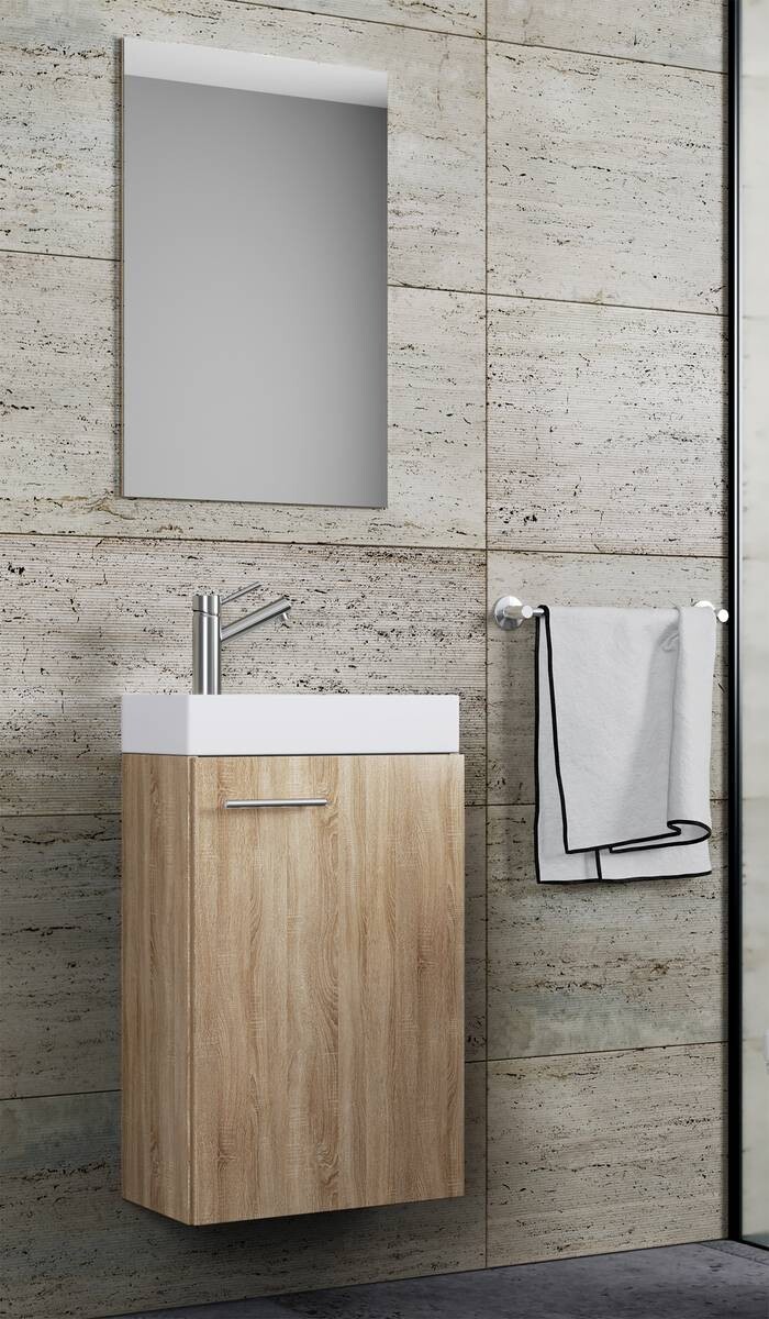 Waschplatz 3tlg-Slito Eiche Sonoma Nachbildung B/H/T: ca. 41x130x22 cm