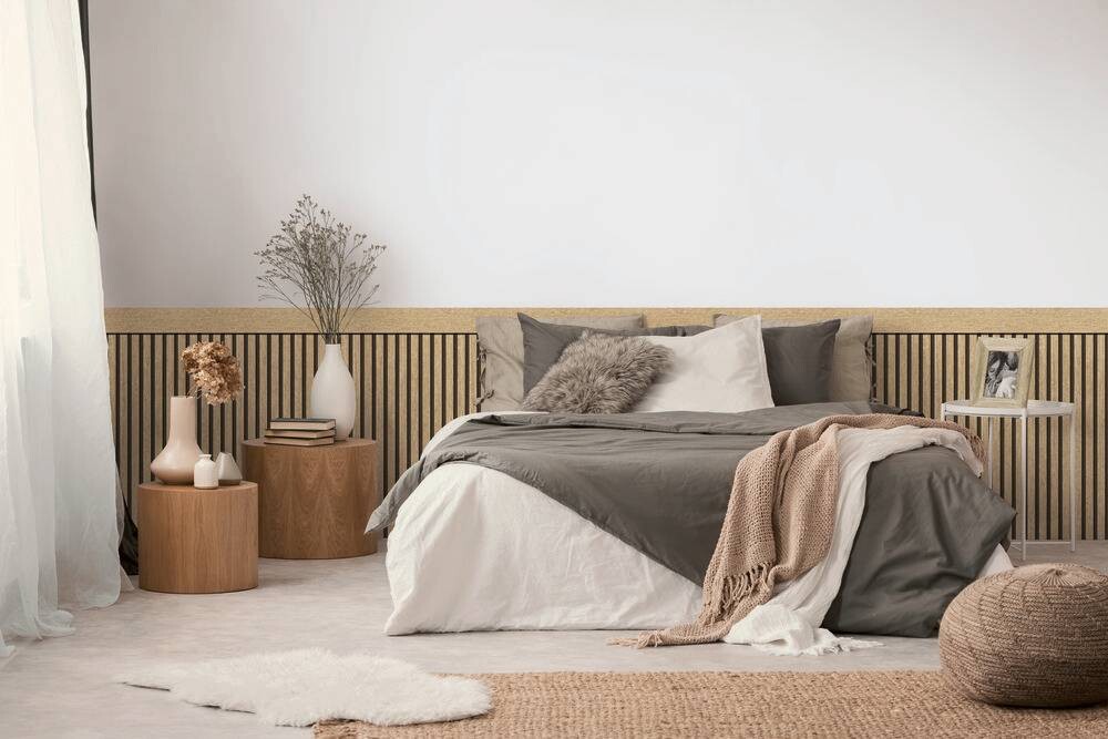 Vliestapete Holzoptik hellbraun schwarz B/L: ca. 106x5000 cm