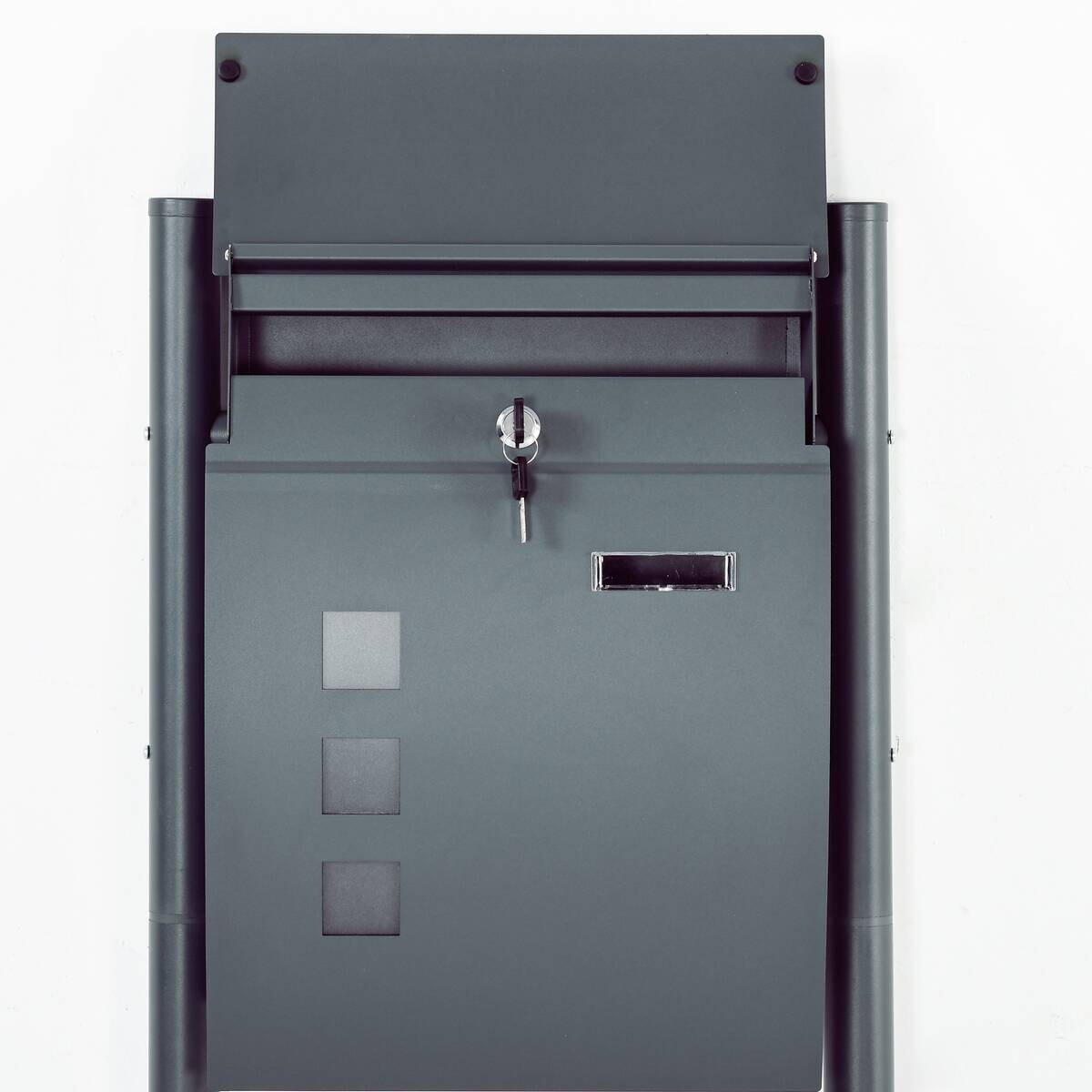 HOMCOM Briefkasten dunkelgrau B/H/L: ca. 15x44x114 cm