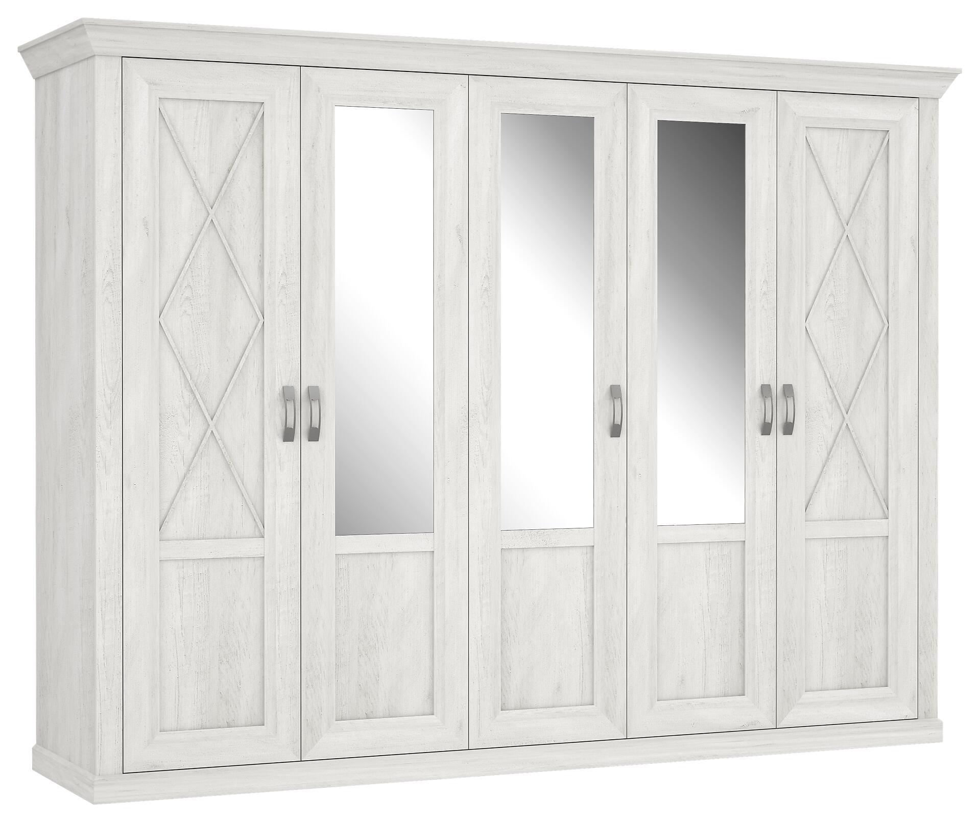 Kleiderschrank  weiß Pinie Nachbildung B/H/T: ca. 268,3x205,8x62,6 cm