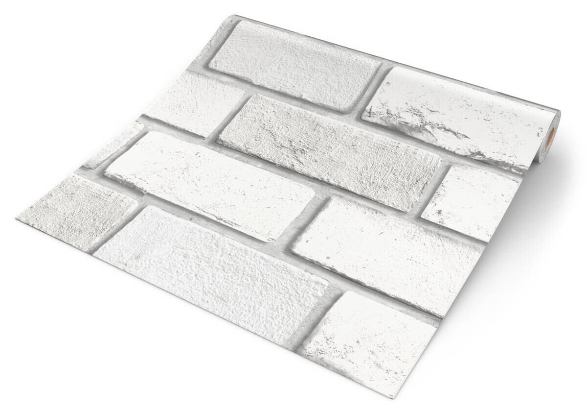 UGEPA Vinyltapete Steinoptik weiß B/L: ca. 53x1005 cm glitzernd