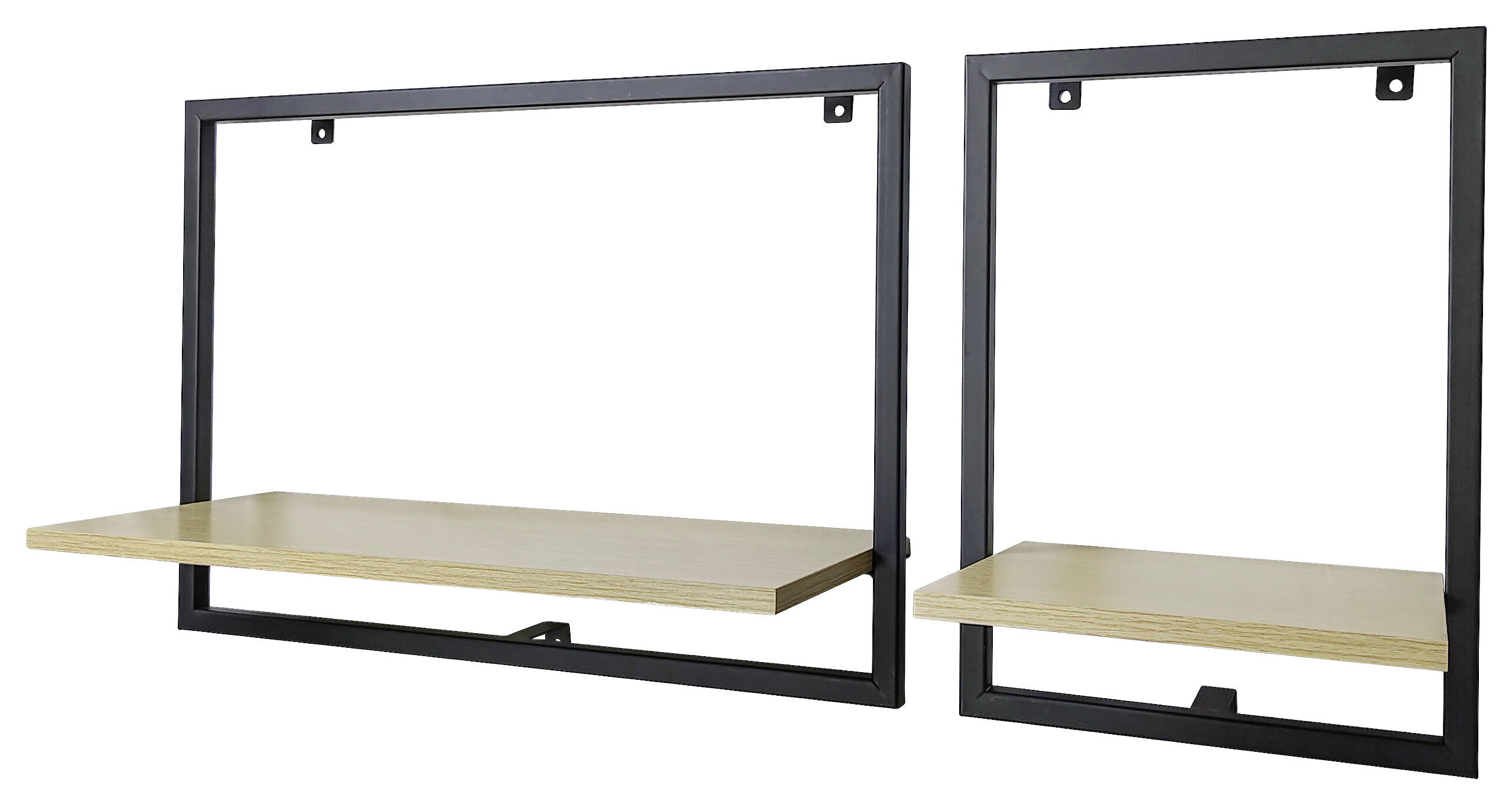 Wandregal Mari Eiche Artisan Nachbildung schwarz