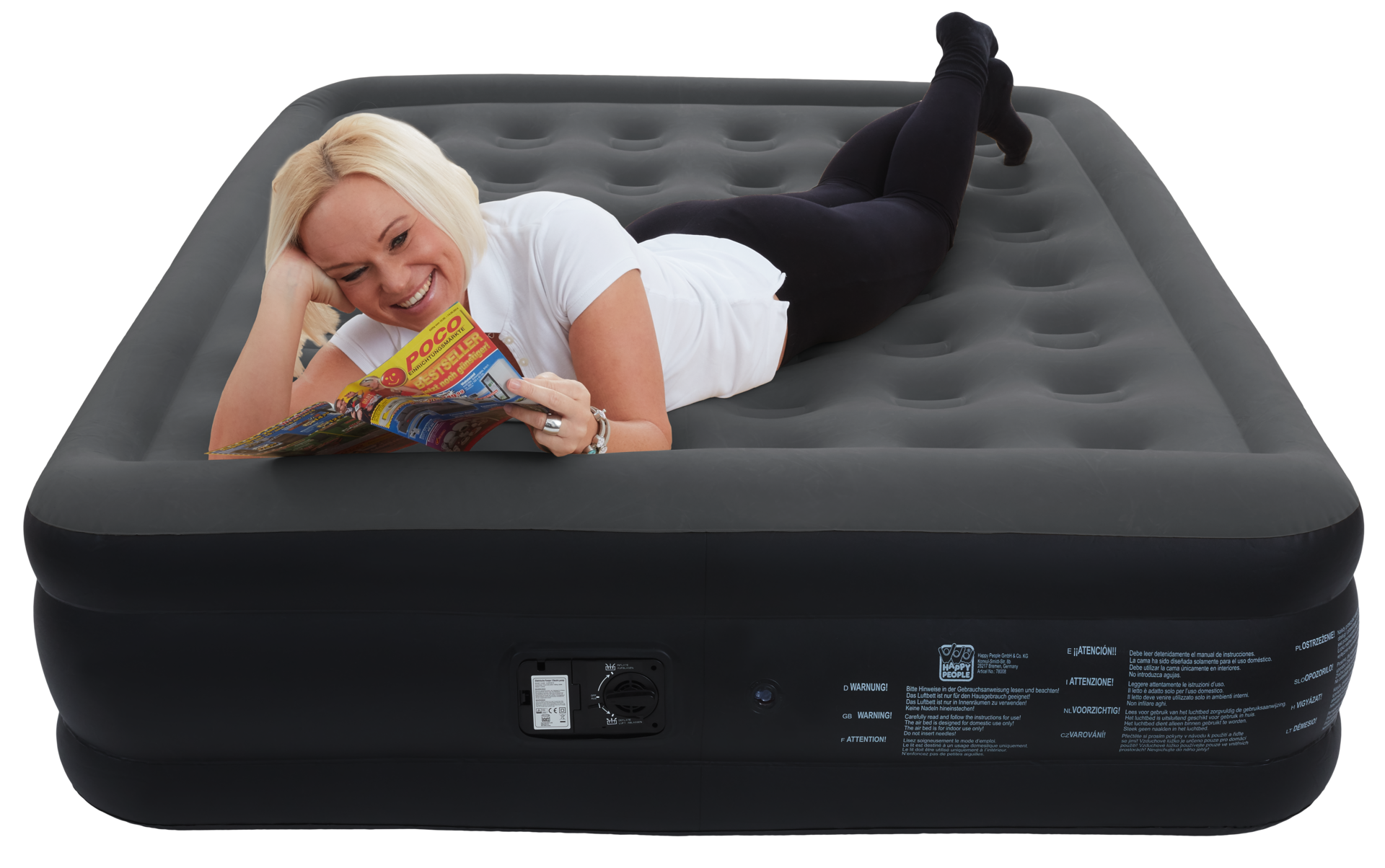 Happy People Luftbett anthrazit B/H/L: ca. 157x47x203 cm