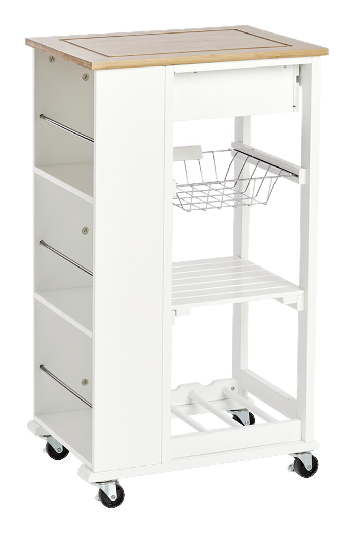 Zeller Küchenrollwagen weiß MDF B/H/L: ca. 50x86,5x37 cm