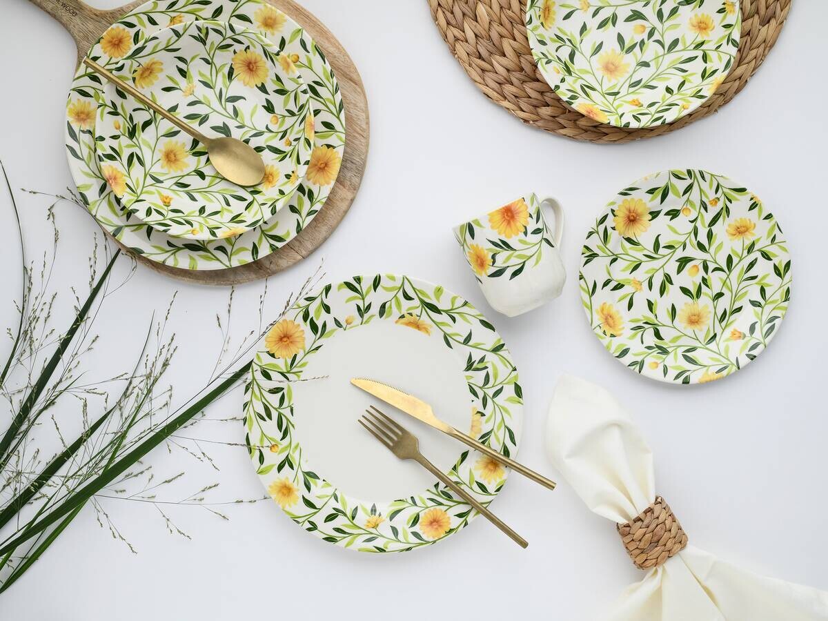 CreaTable Kombiservice Amarilla gelb Steingut 16 tlg.