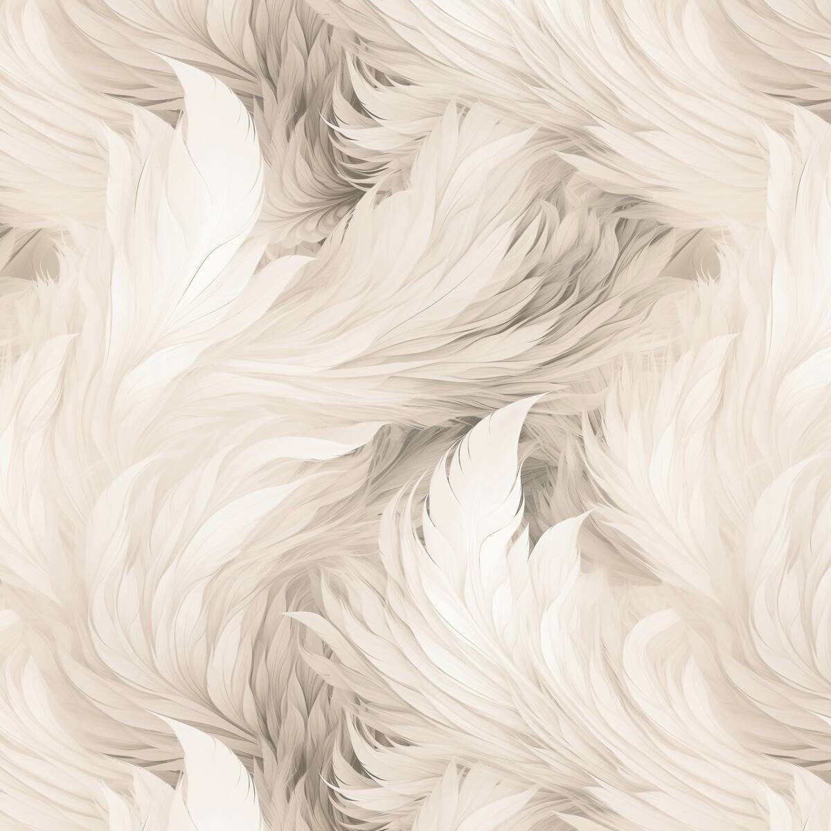 UGEPA Papiertapete Federn weiß B/L: ca. 53x1005 cm