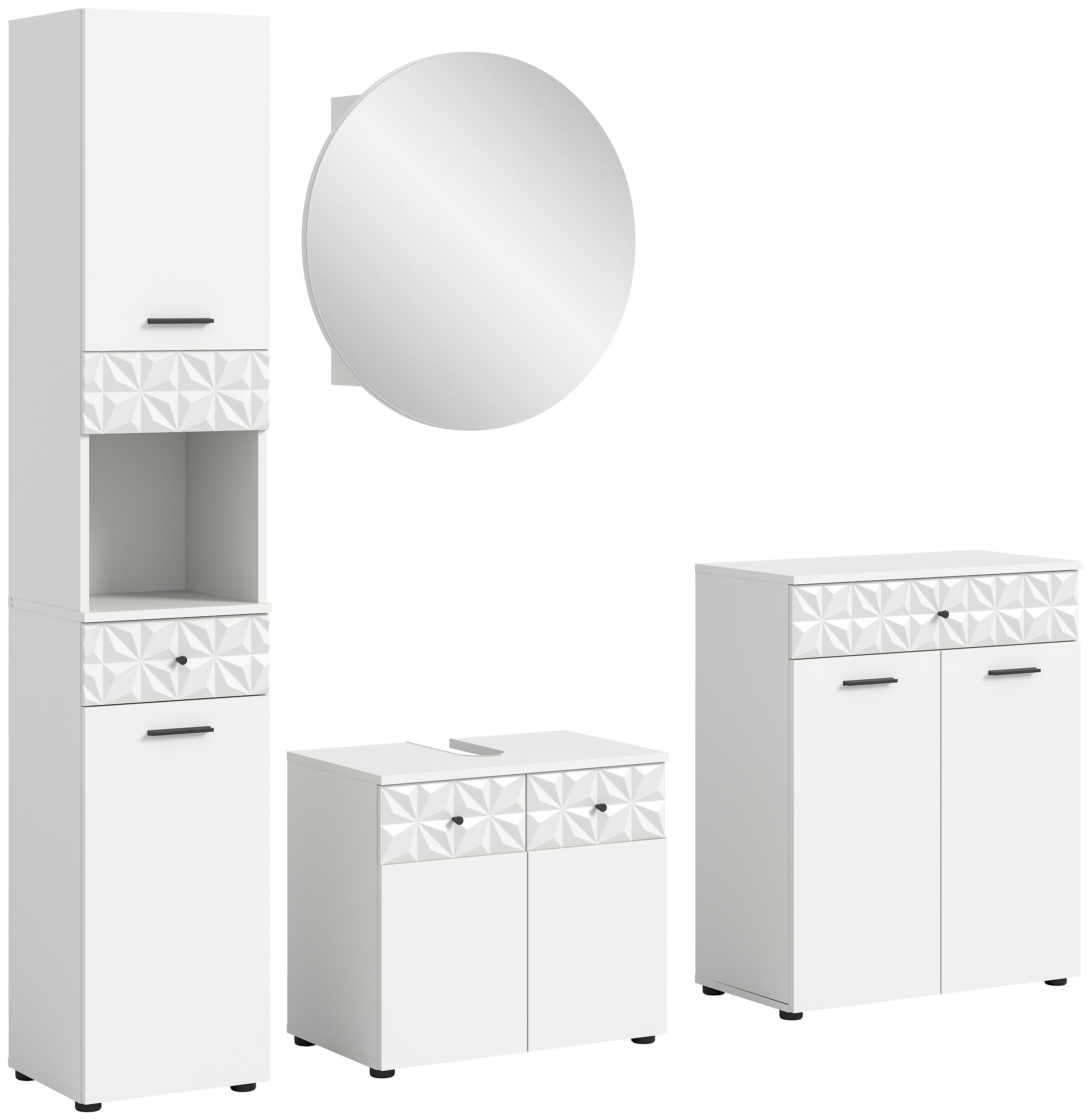 Badezimmer-Set Prisma weiß B/H/T: ca. 195x187x37 cm