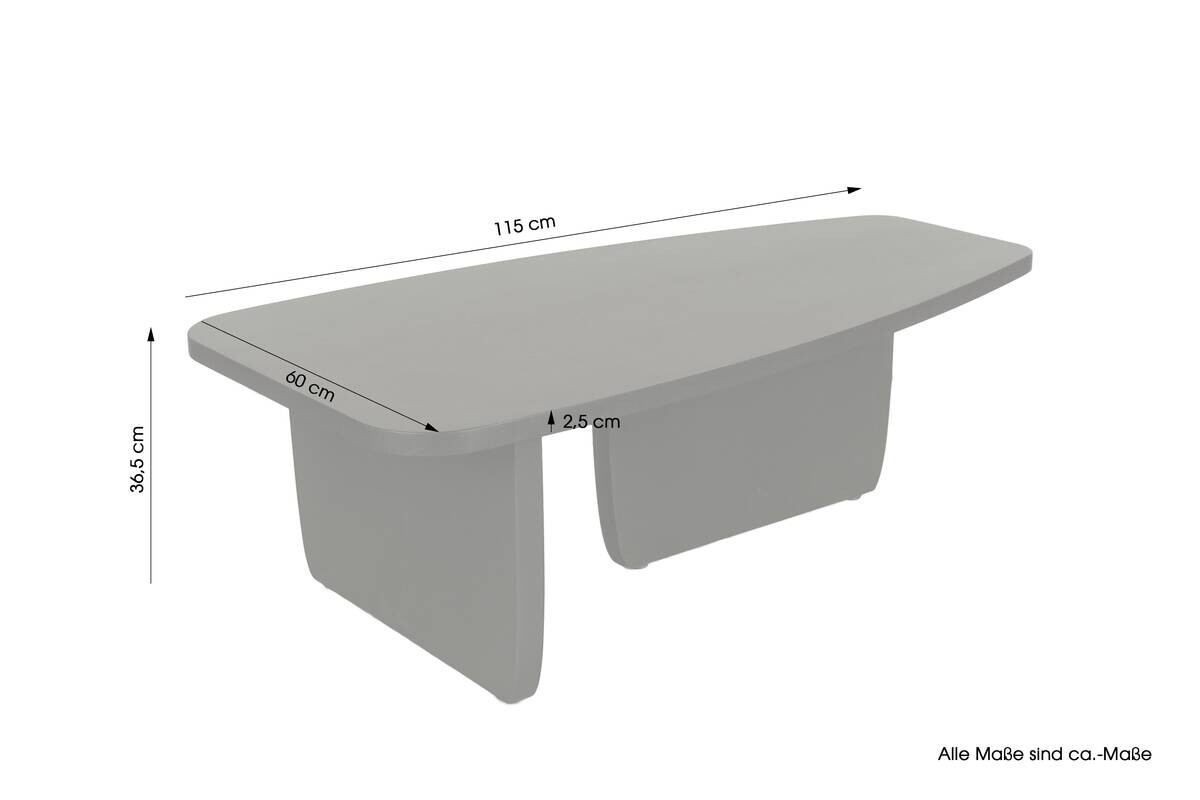 byLIVING Couchtisch BOLT schwarz Akazie B/H/T: ca. 115x36,5x60 cm