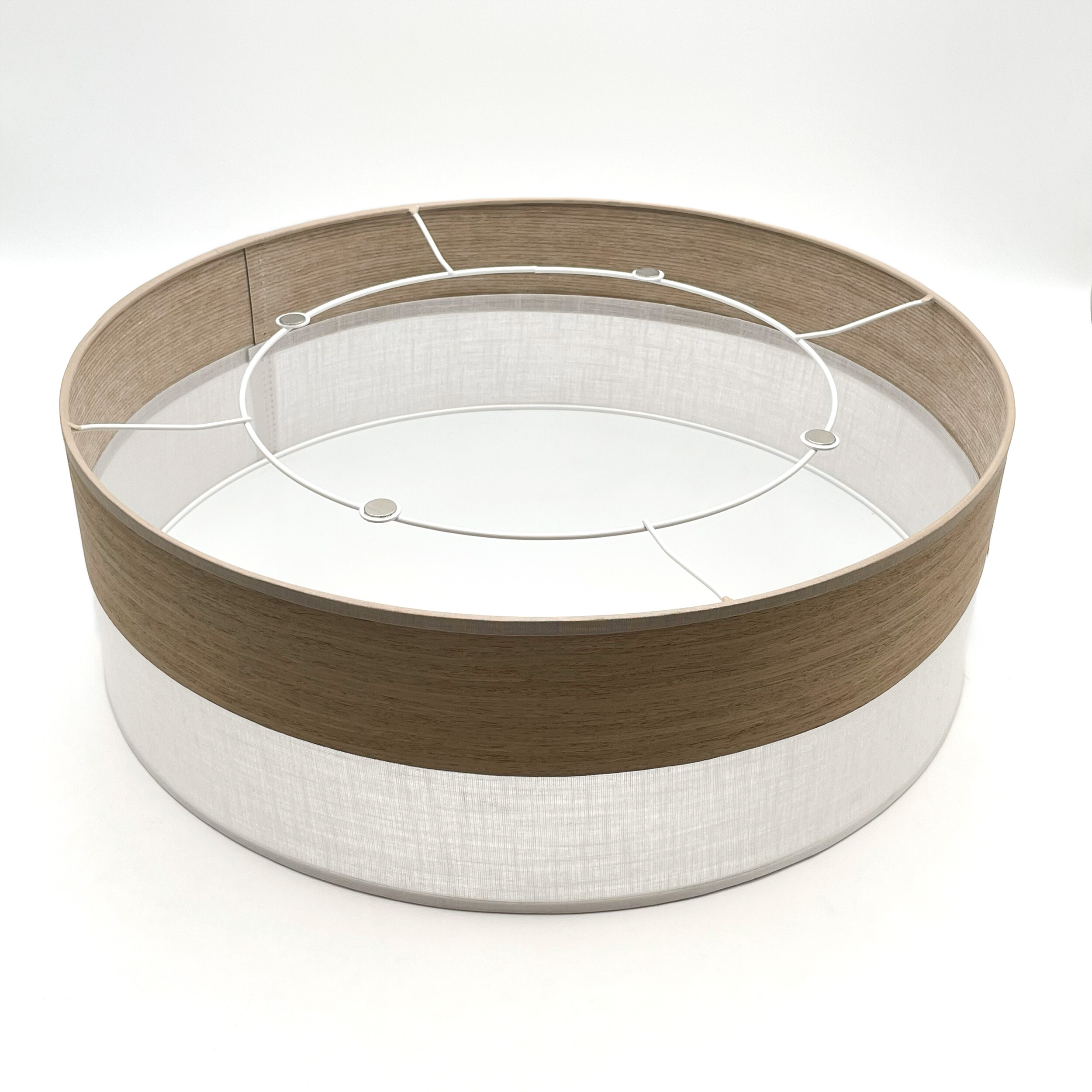 Lamkur Deckenleuchte Eiche weiß PVC Holz B/H/L: ca. 45x15x45 cm E27 2 Brennstellen