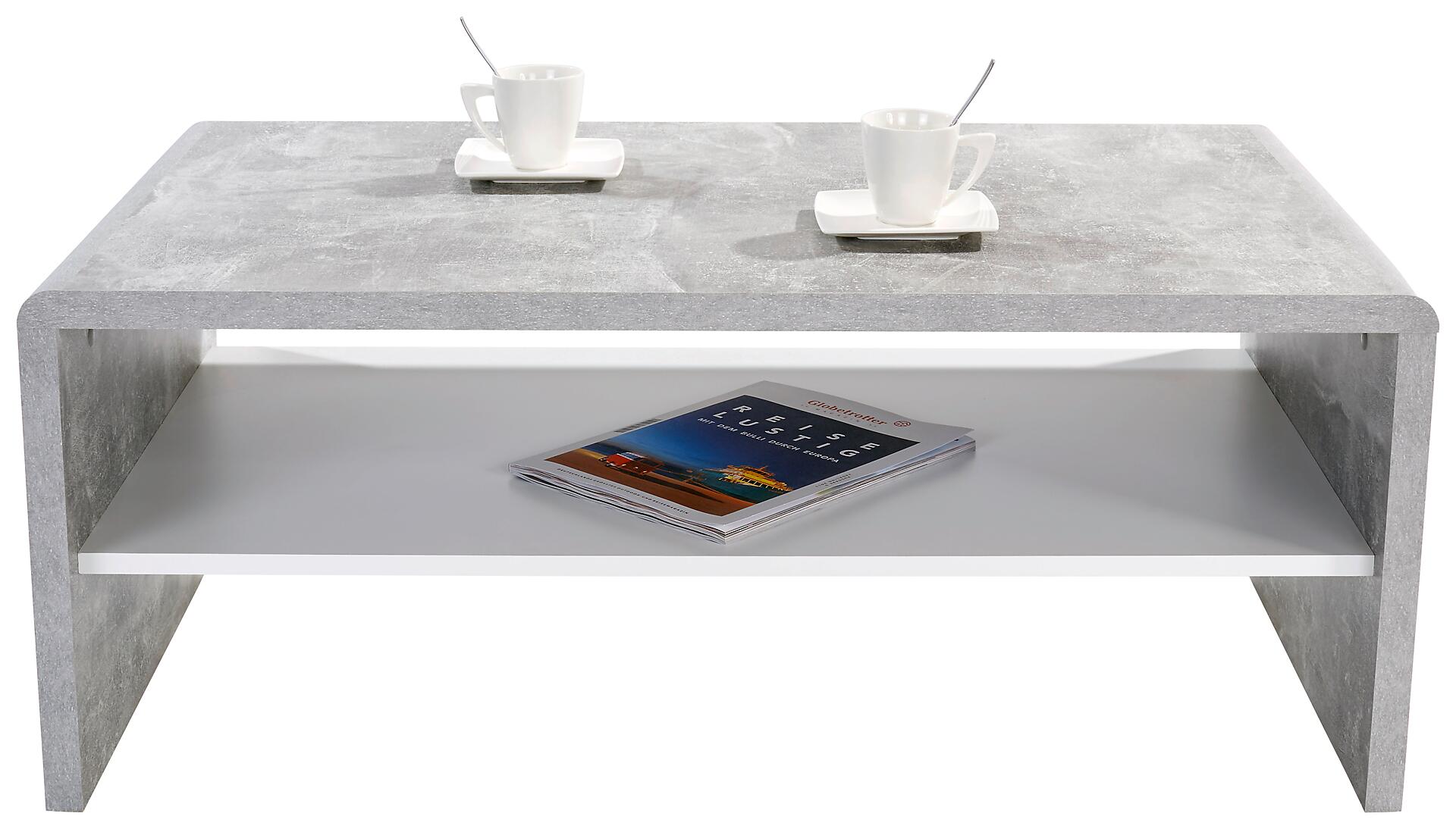 Couchtisch Cala Luna C4T02 Beton Alpinweiß B/H/T: ca. 100x40x59 cm