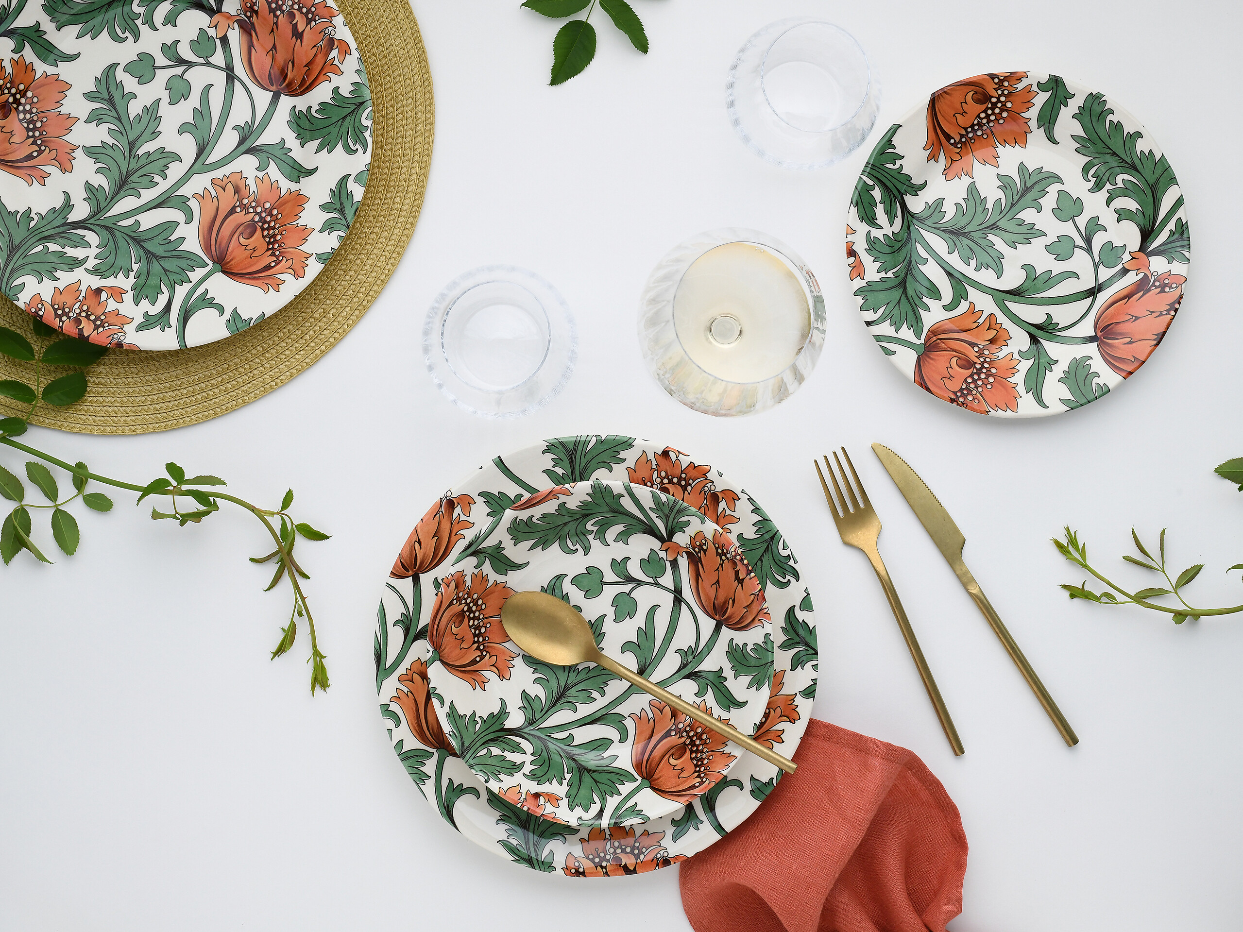 CreaTable Kombiservice Florentina grün Steingut 12 tlg.