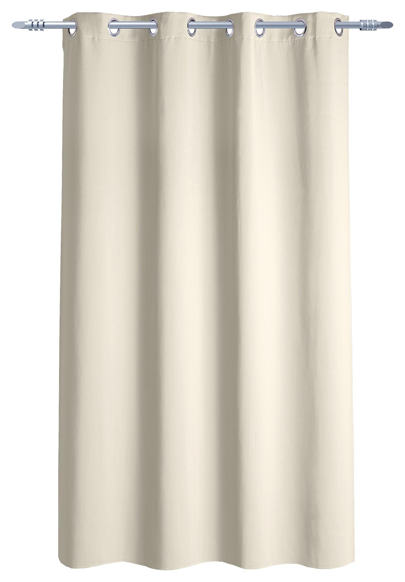 Ösenvorhang Verona wollweiß B/L: ca. 140x175 cm