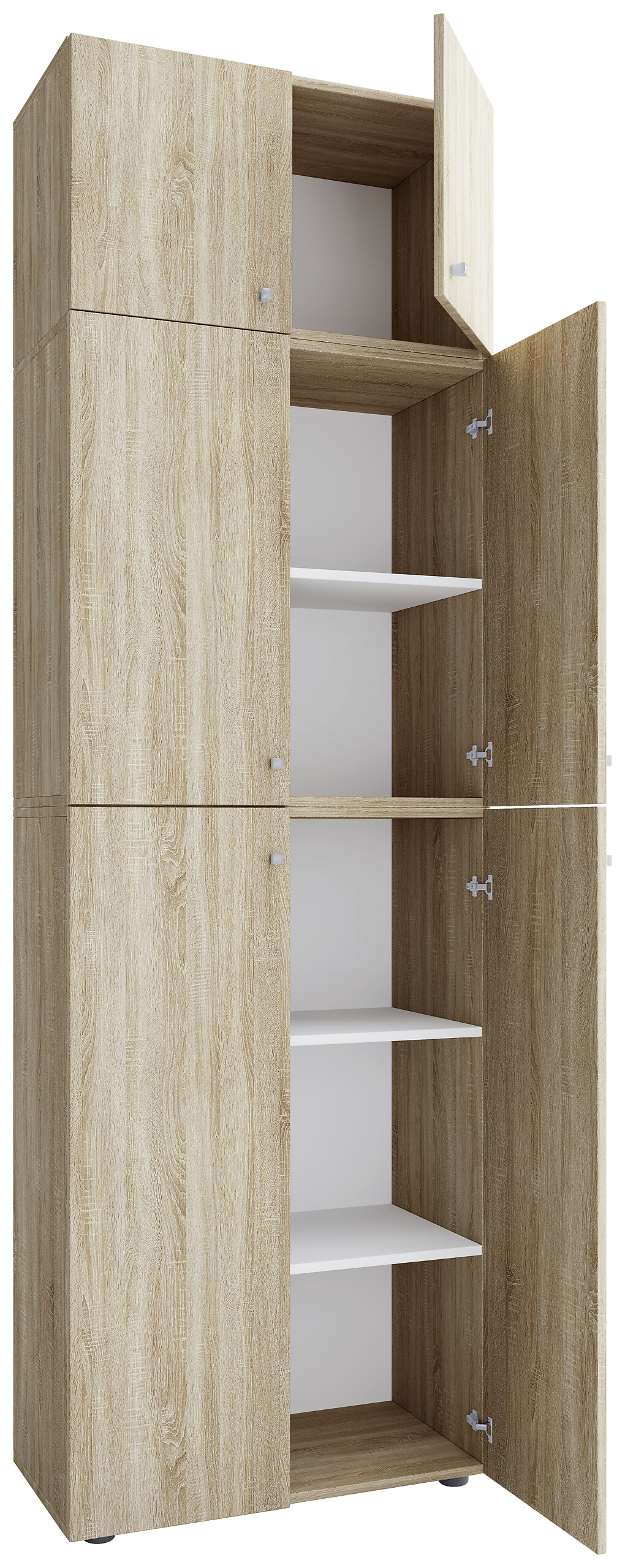 Büroschrank Lona Eiche Sonoma Nachbildung weiß B/H/T: ca. 70x223x39 cm