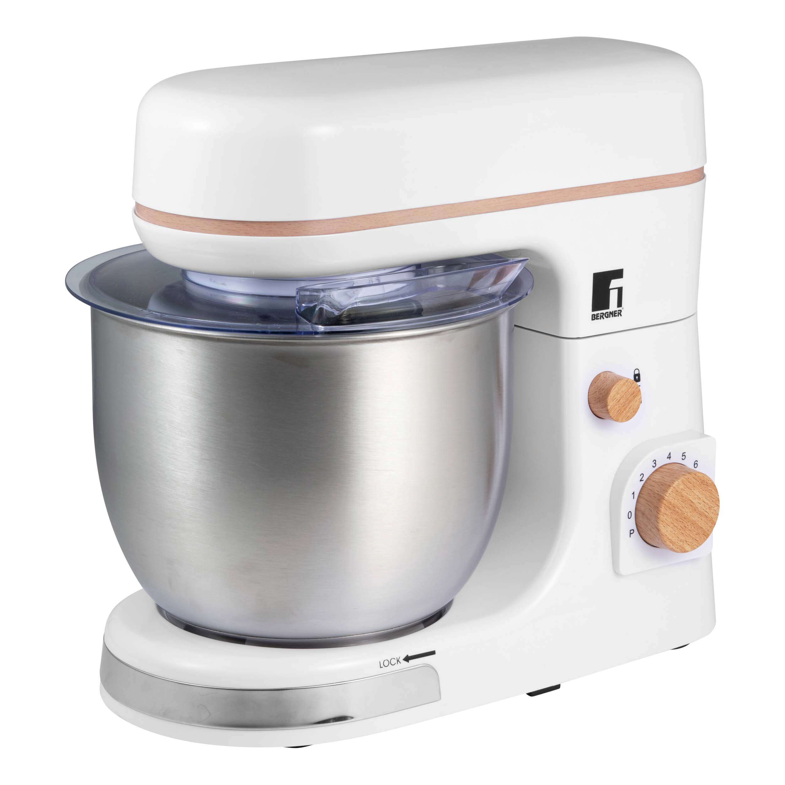 BERGNER Mundmischer weiß silber Alu Edelstahl B/H/L: ca. 23x34,5x38,5 cm