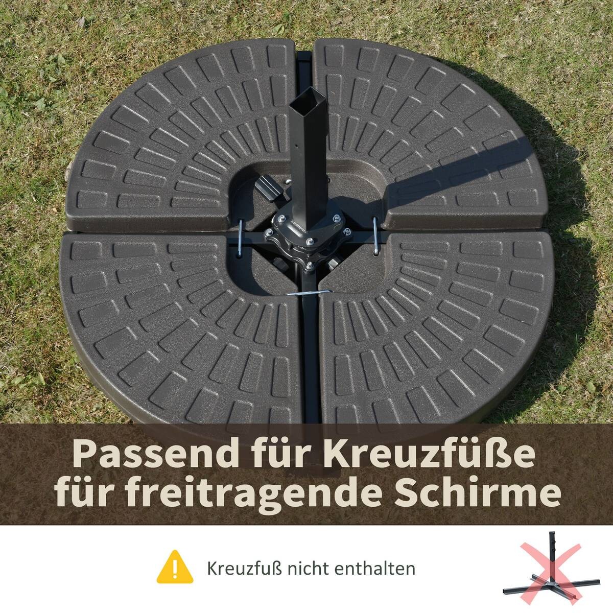 Outsunny Schirmständer kaffee Kunststoff B/H/L: ca. 100x10,5x100 cm