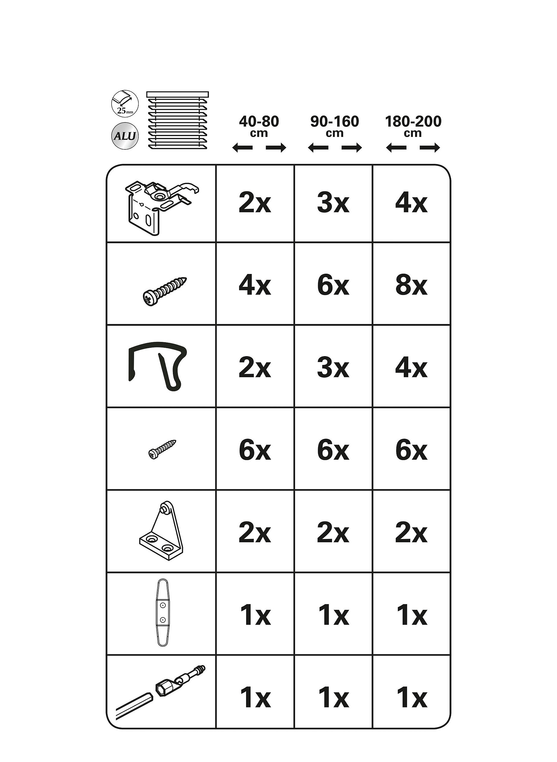 Alu-Jalousie weiß B/L: ca. 80x220 cm Alu-Jalousie weiß B/L: ca. 80x220 cm