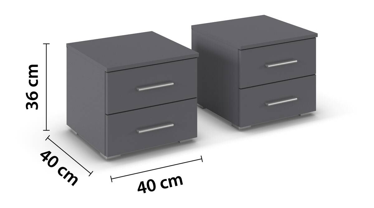 Nachtkonsolen München grau B/H/T: ca. 40x36x40 cm