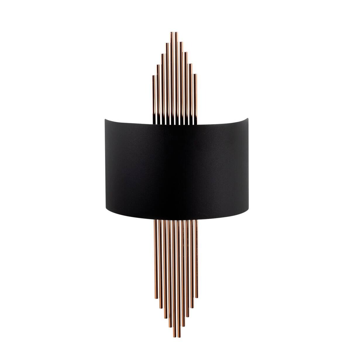 Opviq Wandleuchte schwarz Kupfer Metall B/H/L: ca. 10x22x75 cm E27 1 Brennstellen