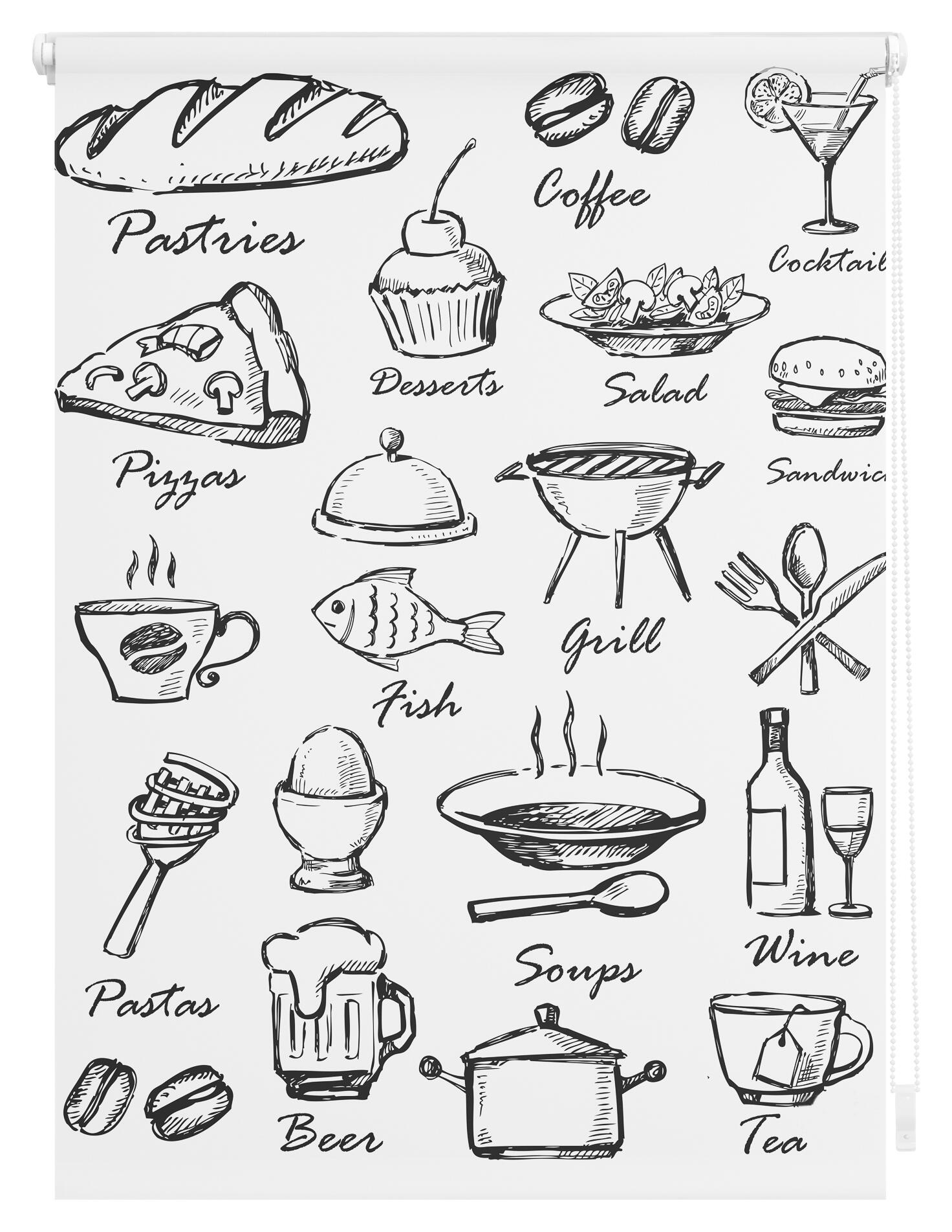 LICHTBLICK Rollo Menü schwarz B/L: ca. 90x150 cm