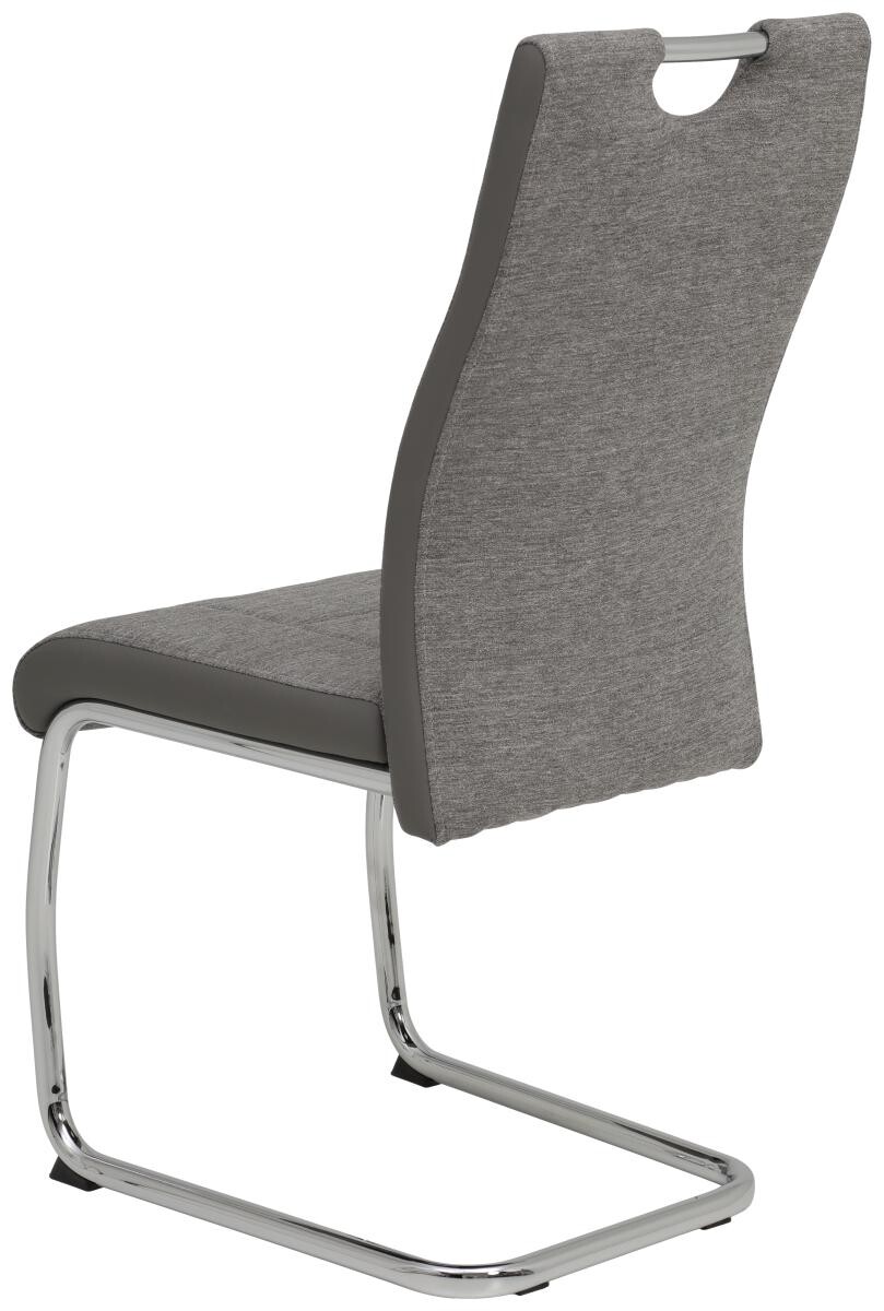 Schwingstuhl Alina 2er Set grau Kunstleder Stoff B/H/T: ca. 43x98x59 cm