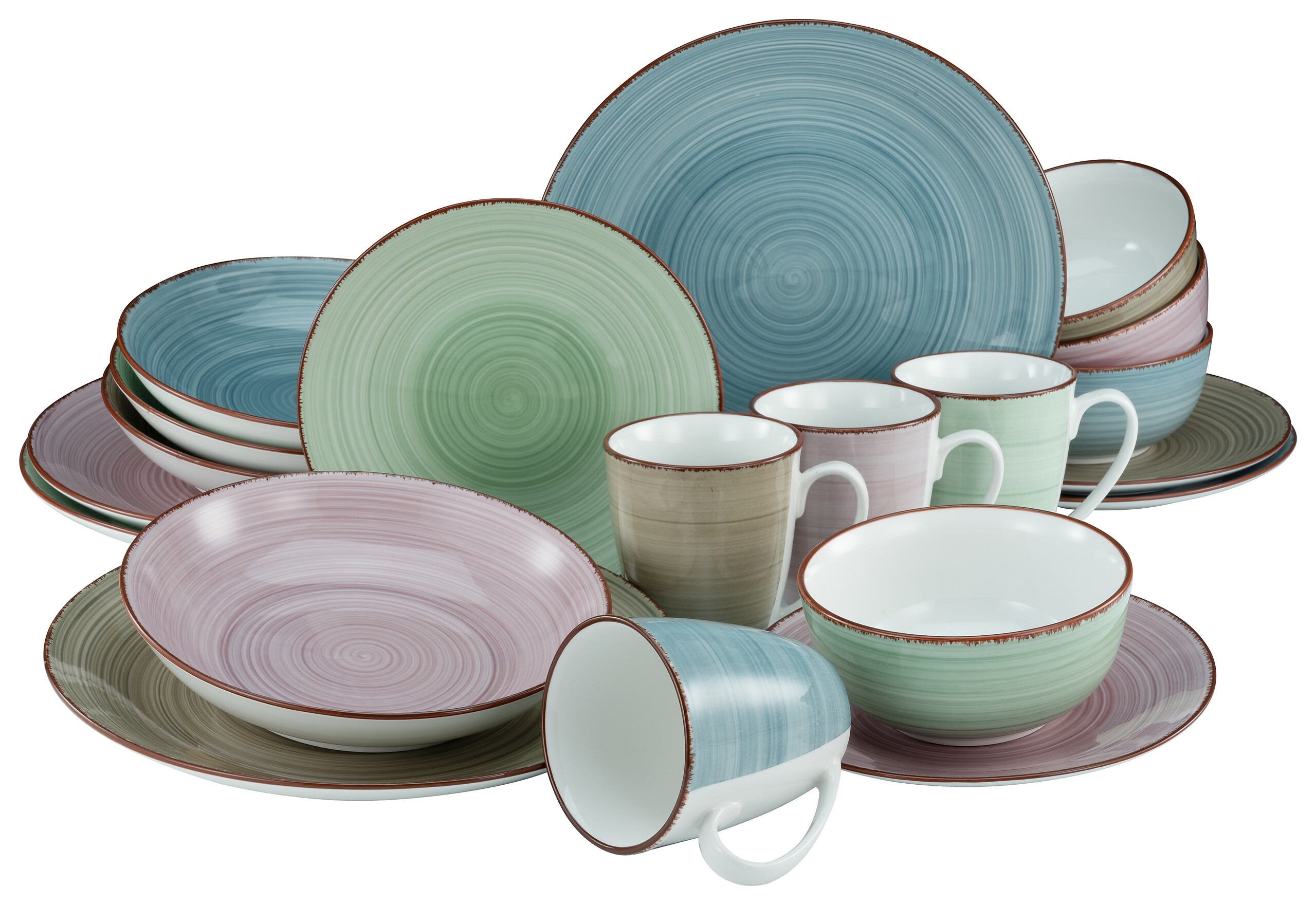 CreaTable Kombiservice Samba multicolor Porzellan 16 tlg.