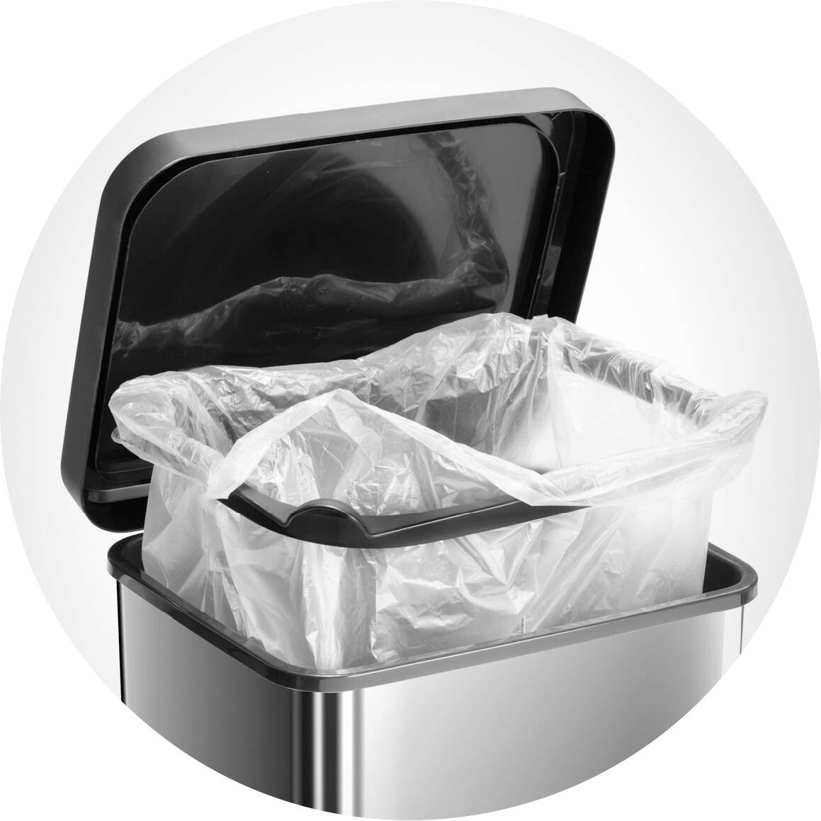 Rotho Treteimer silber B/H/L: ca. 26,6x45,7x29,3 cm