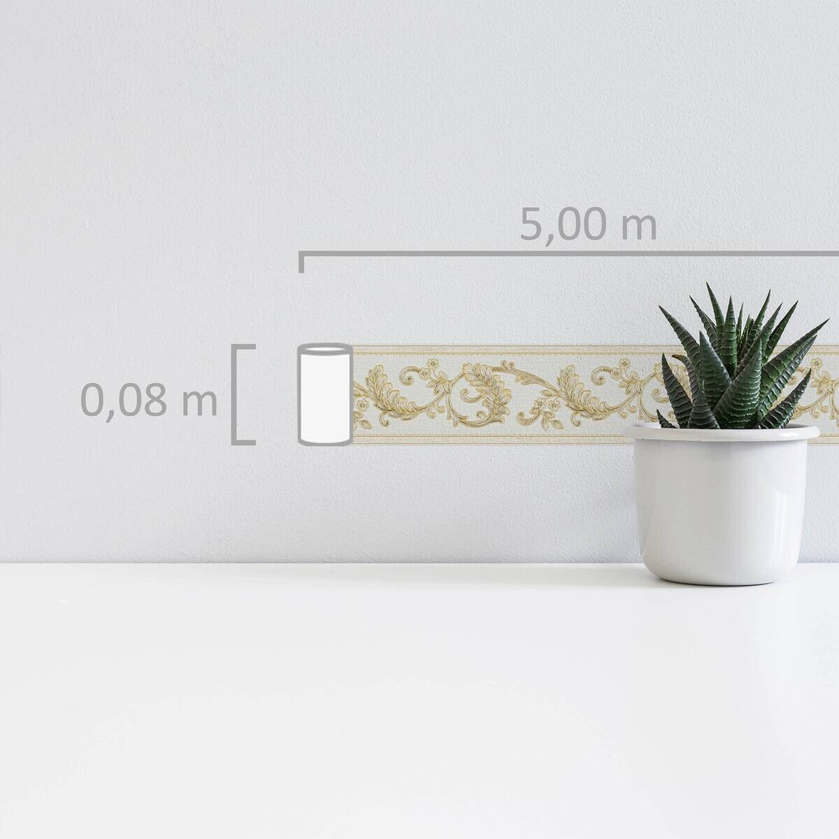 A.S.Creation Bordüre grau B/H/D: ca. 8x500x7 cm