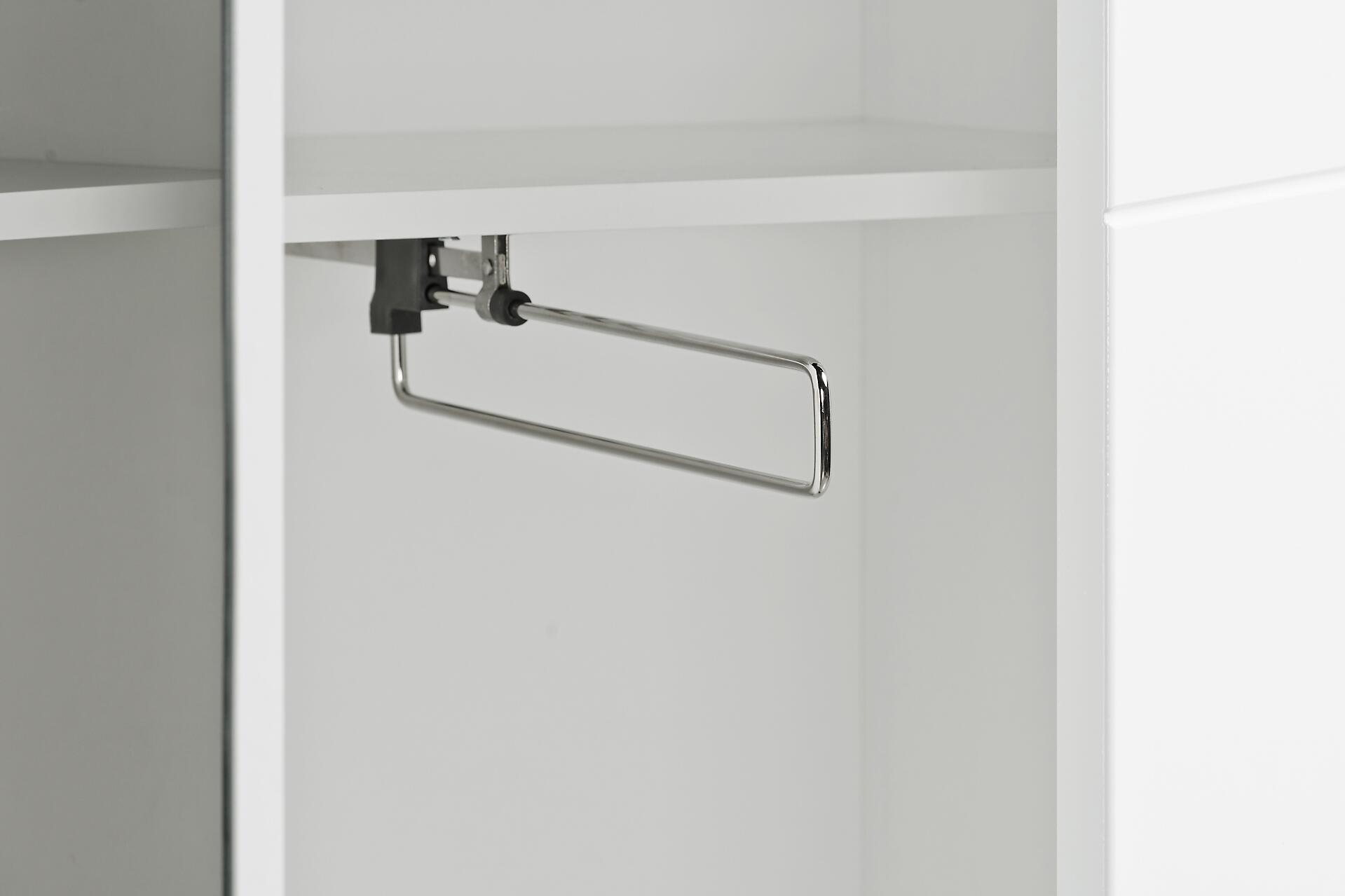 Mehrzweckschrank Mailand 23 weiß weiß Hochglanz B/H/T: ca. 86x202x35 cm