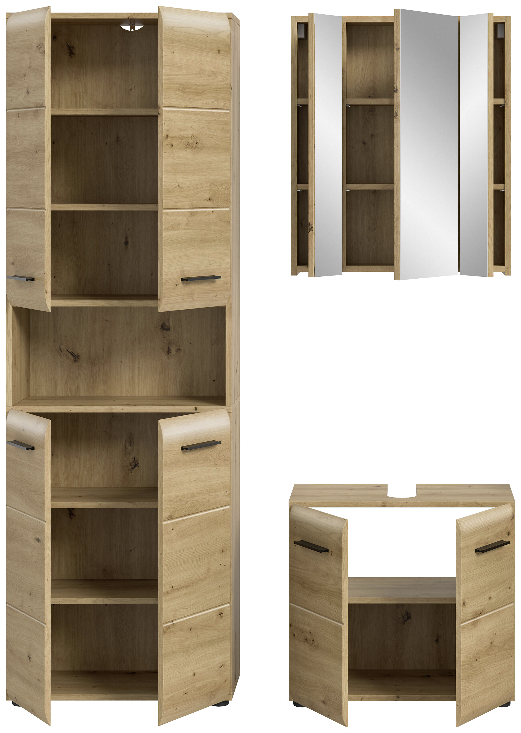 Badezimmer-Set Ice Artisan Oak Nachbildung B/H/T: ca. 135x185x30 cm
