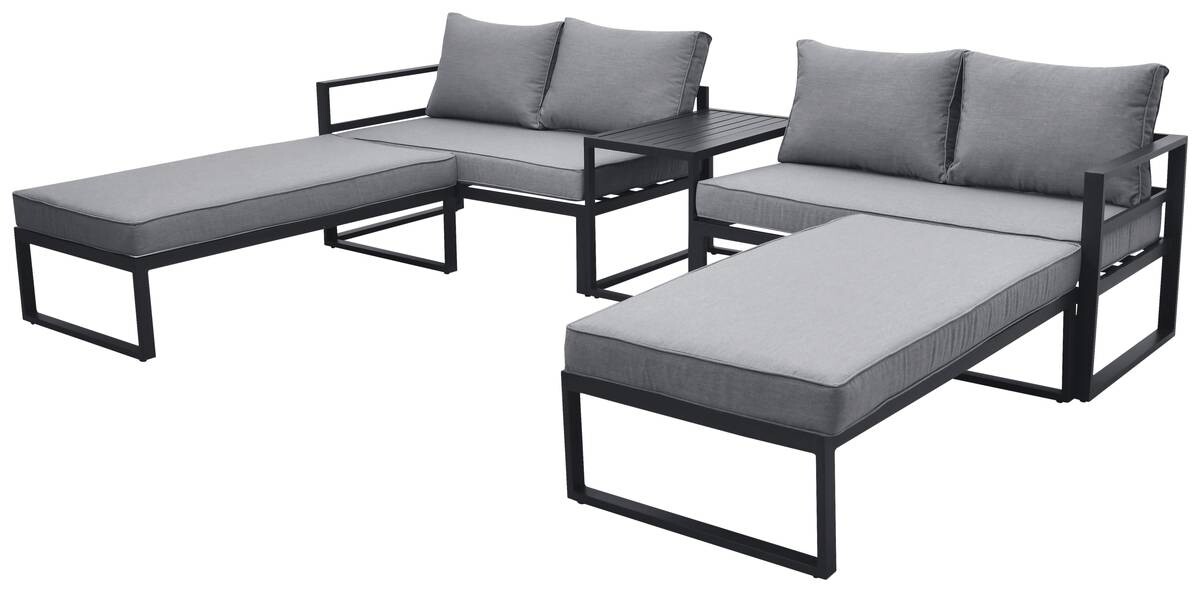 Loungeset Bilbao schwarz Stahl