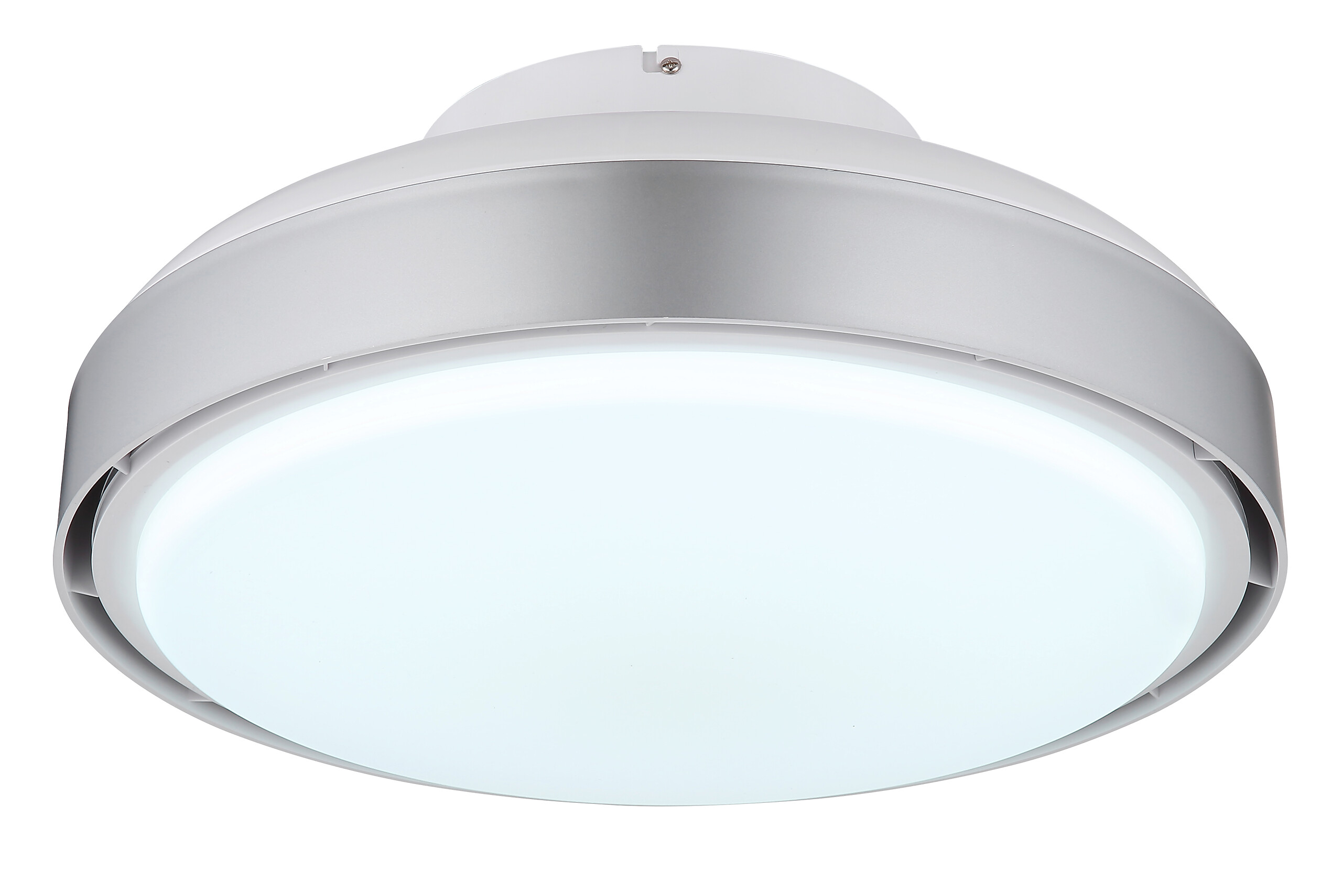 GLOBO LED-Deckenventilator Opal silber weiß Acryl Kunststoff H/D: ca. 20x45 cm 1 Brennstellen