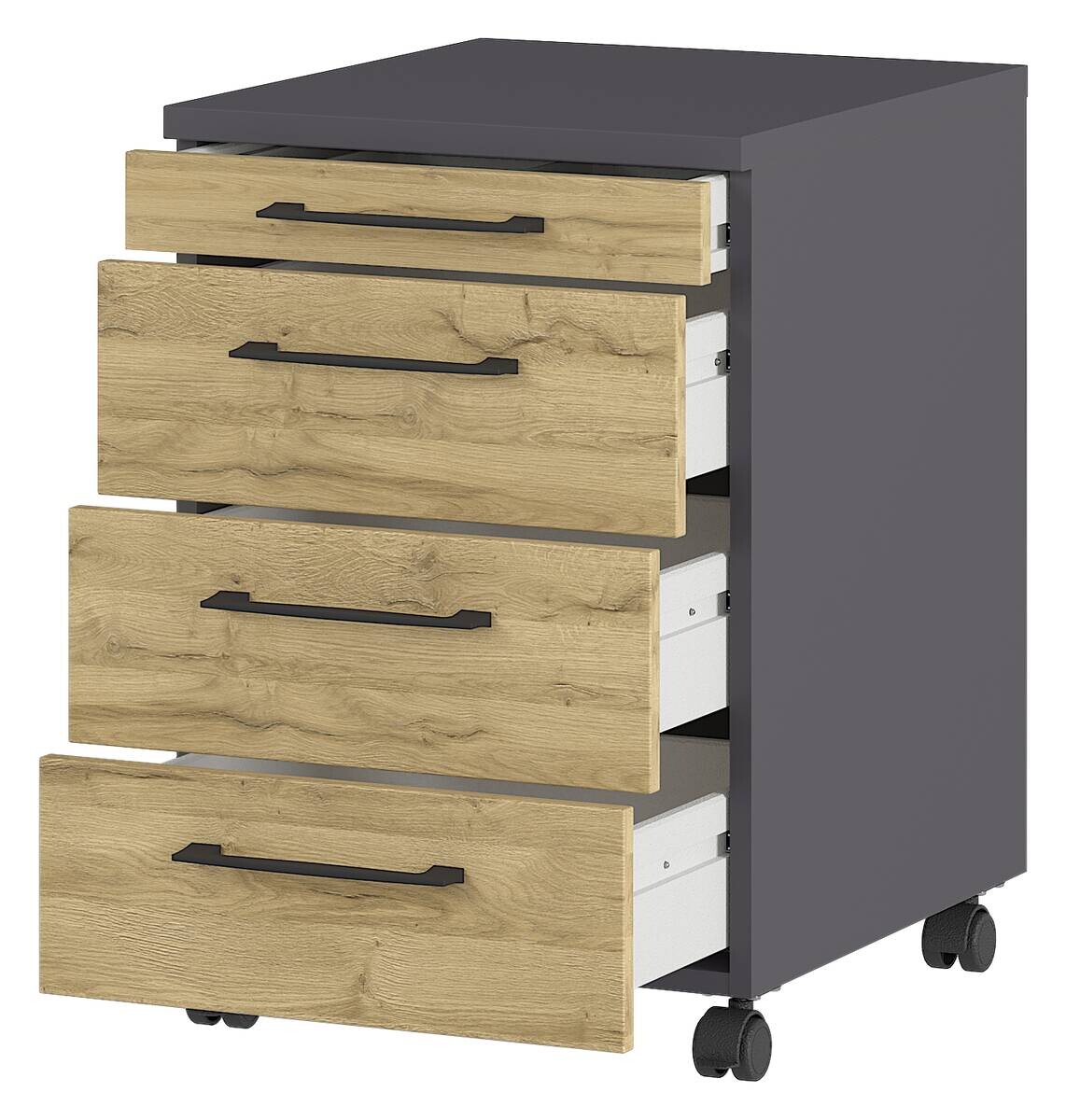 Rollcontainer 4251-564 Eiche Grand-Son Nachbildung Graphit B/H/T: ca. 42x61x49 cm