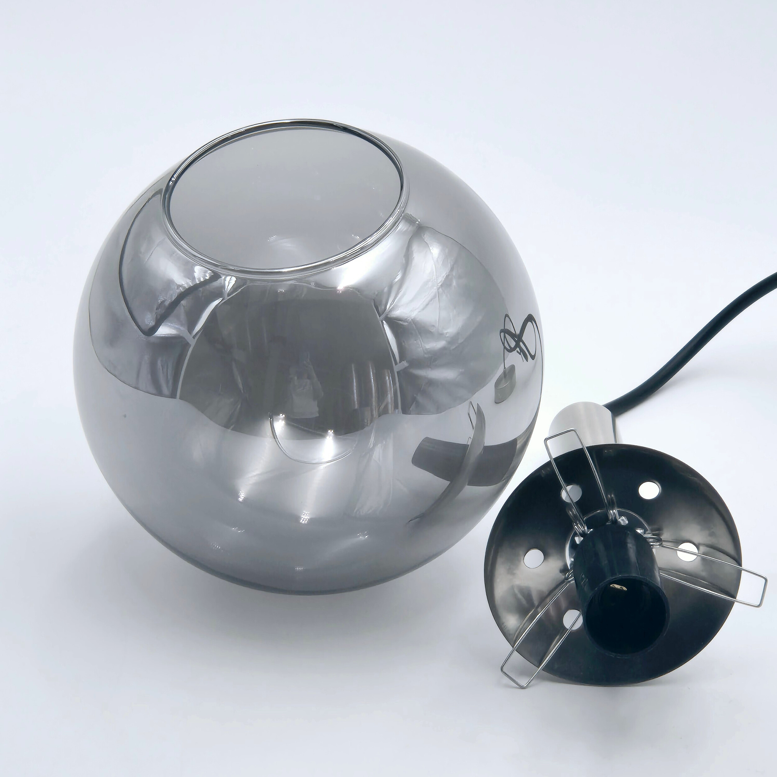 Lamkur Hängeleuchte Rollo Chrom Glas Stahl B/H/L: ca. 15x120x15 cm 1.0 Brennstellen Lamkur Hängeleuchte Rollo Chrom Glas Stahl B/H/L: ca. 15x120x15 cm 1.0 Brennstellen