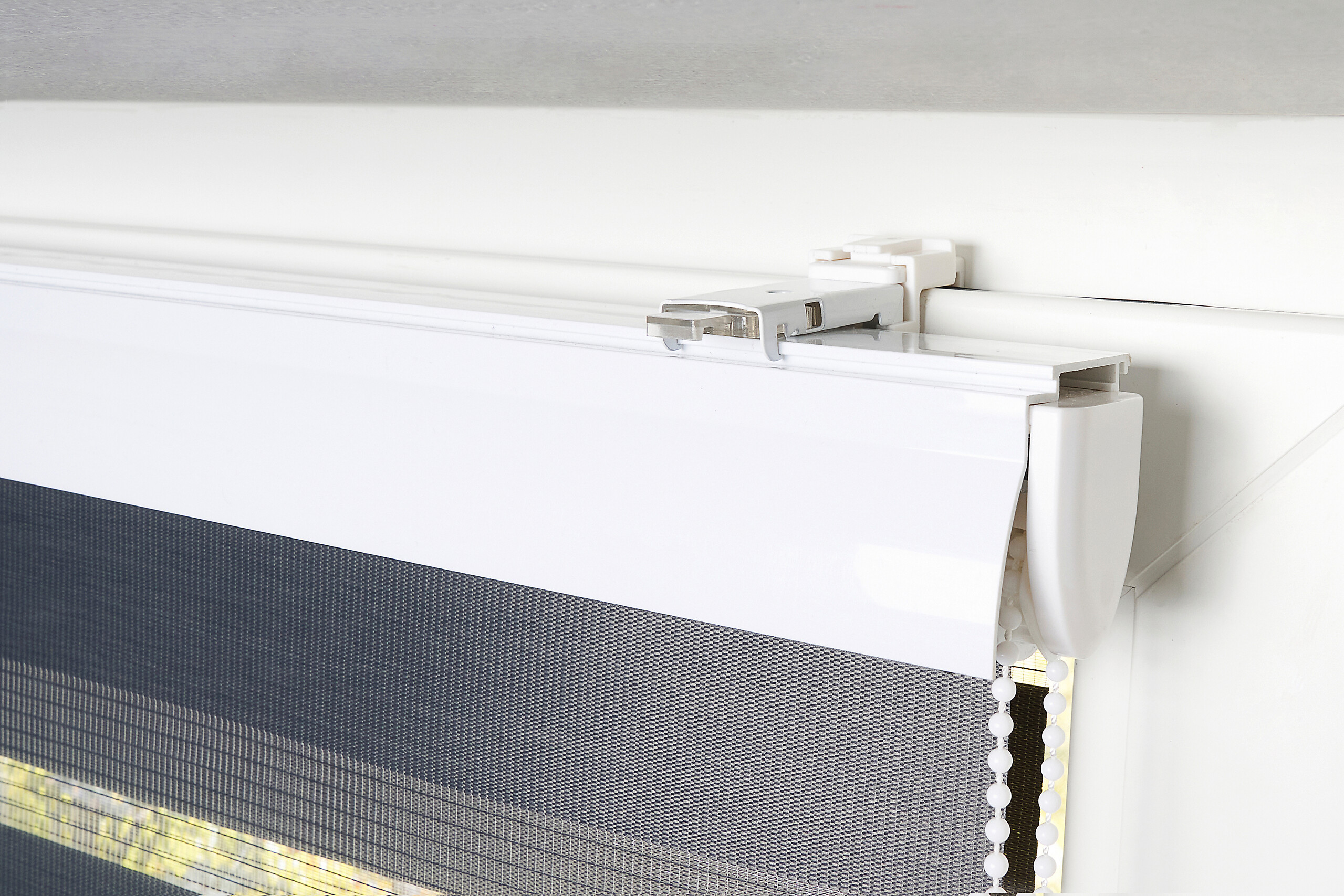 Doppelrollo mit Blende grau B/L: ca. 80x210 cm