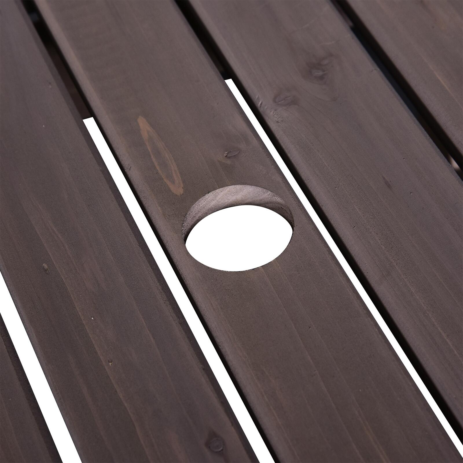 Outsunny Gartenbank grau Holz B/H/T/L: ca. 70x83x70x152 cm