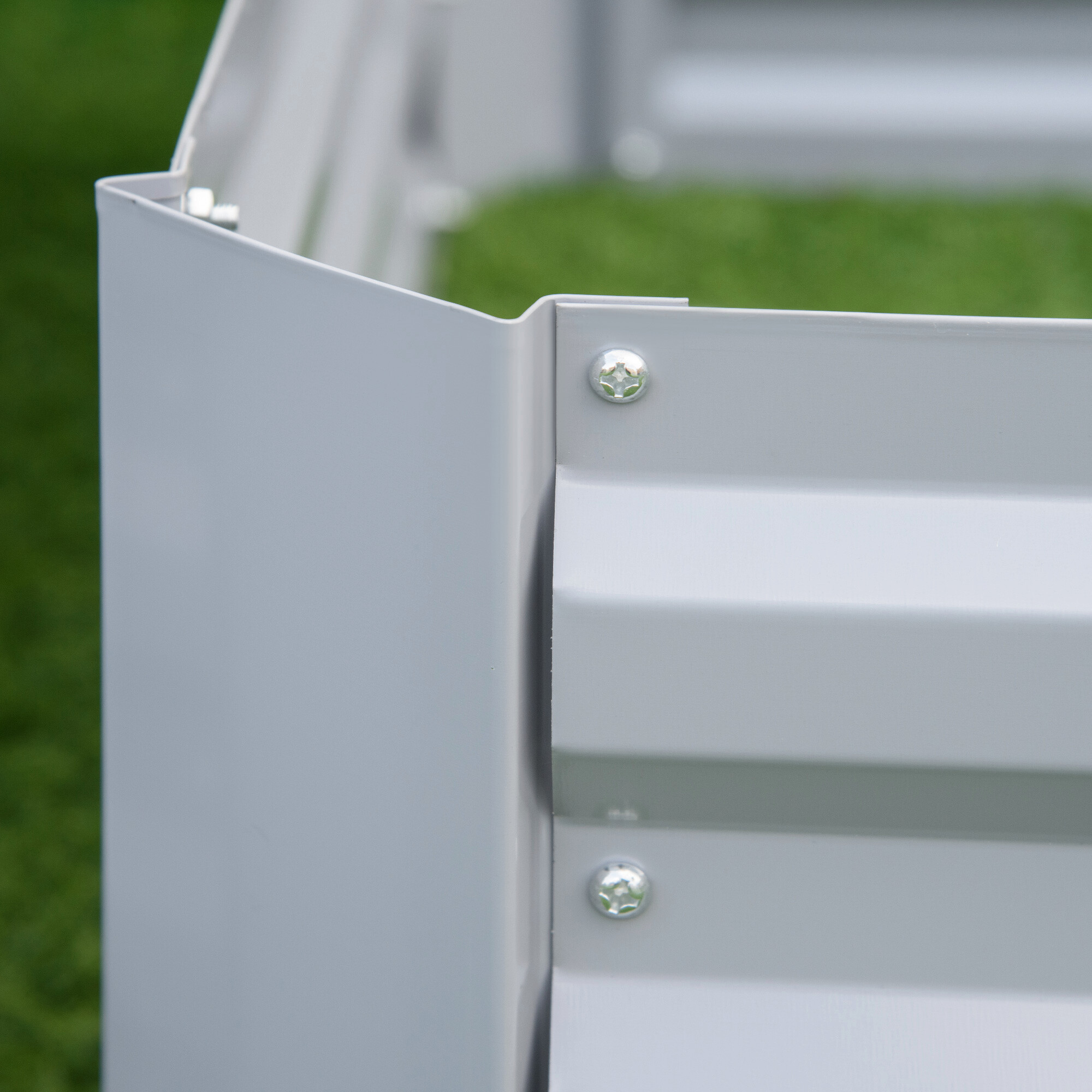 Outsunny Hochbeet 2er-Set grau Stahl B/H/L: ca. 100x30x100 cm