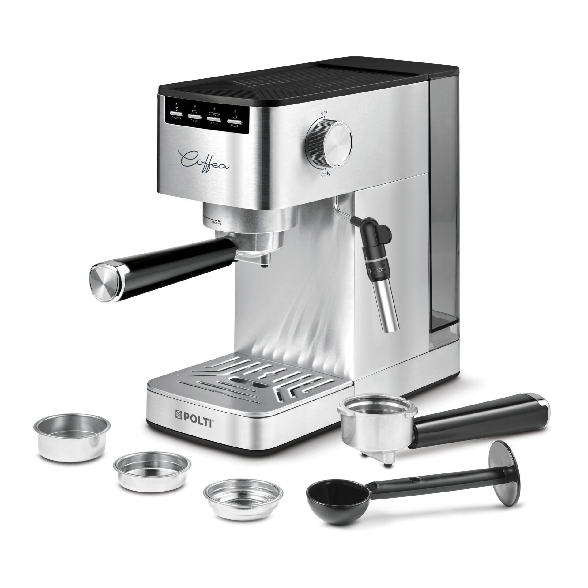 Polti Polti Espresso- und Cappuccinomaschine P10S silber Stahl B/H/T: ca. 13x30,5x30,5 cm