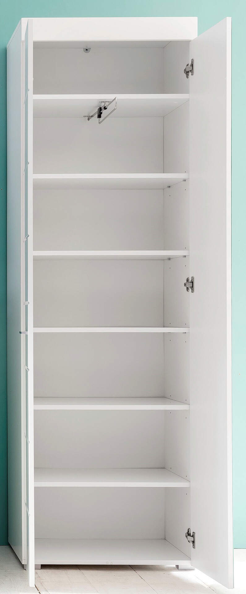 Garderobenschrank Amanda weiß Hochglanz B/H/T: ca. 62x195x38 cm