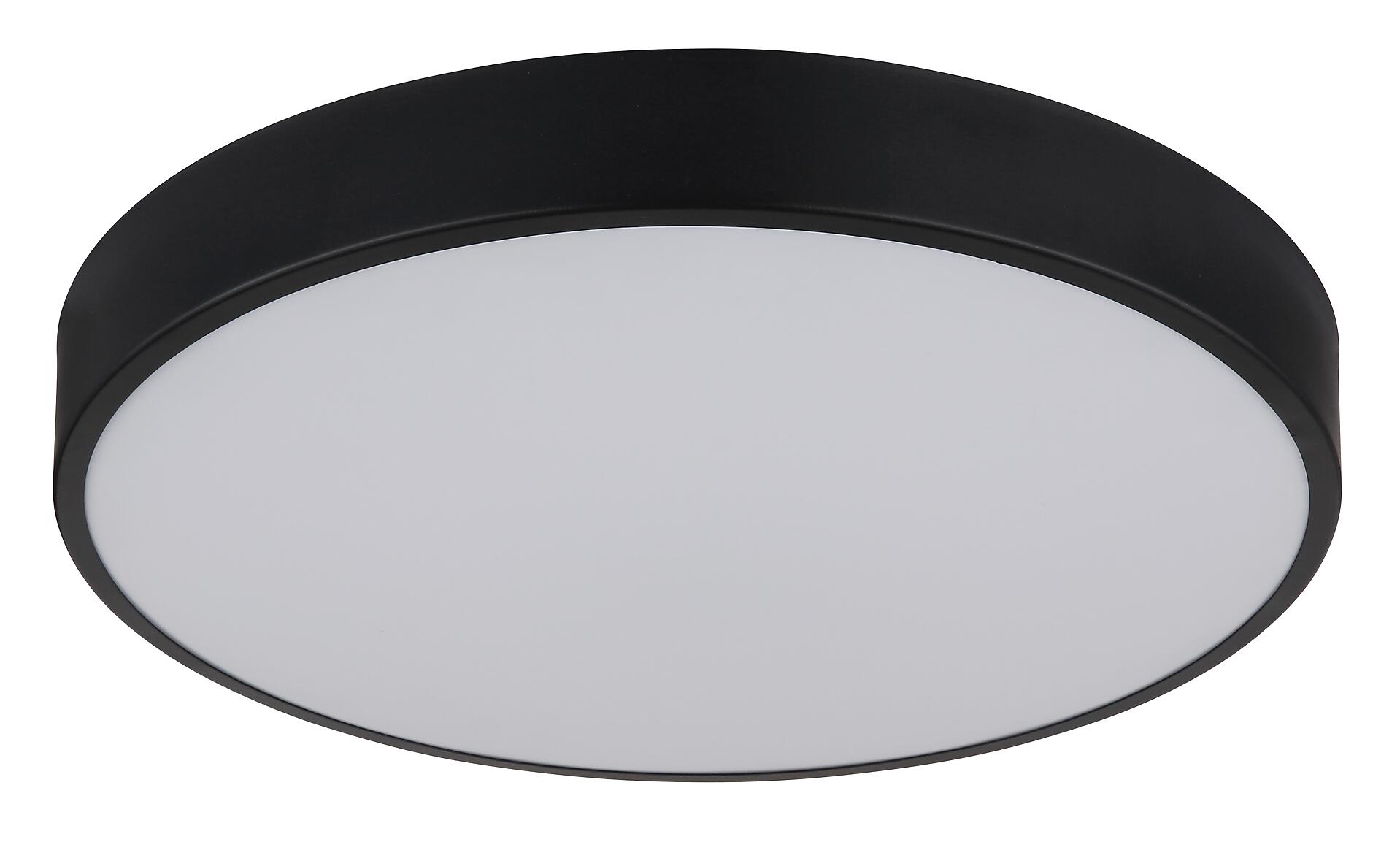 GLOBO LED-Deckenleuchte mattschwarz Opal Kunststoff Metall H/D: ca. 7x37,8 cm 1 Brennstellen