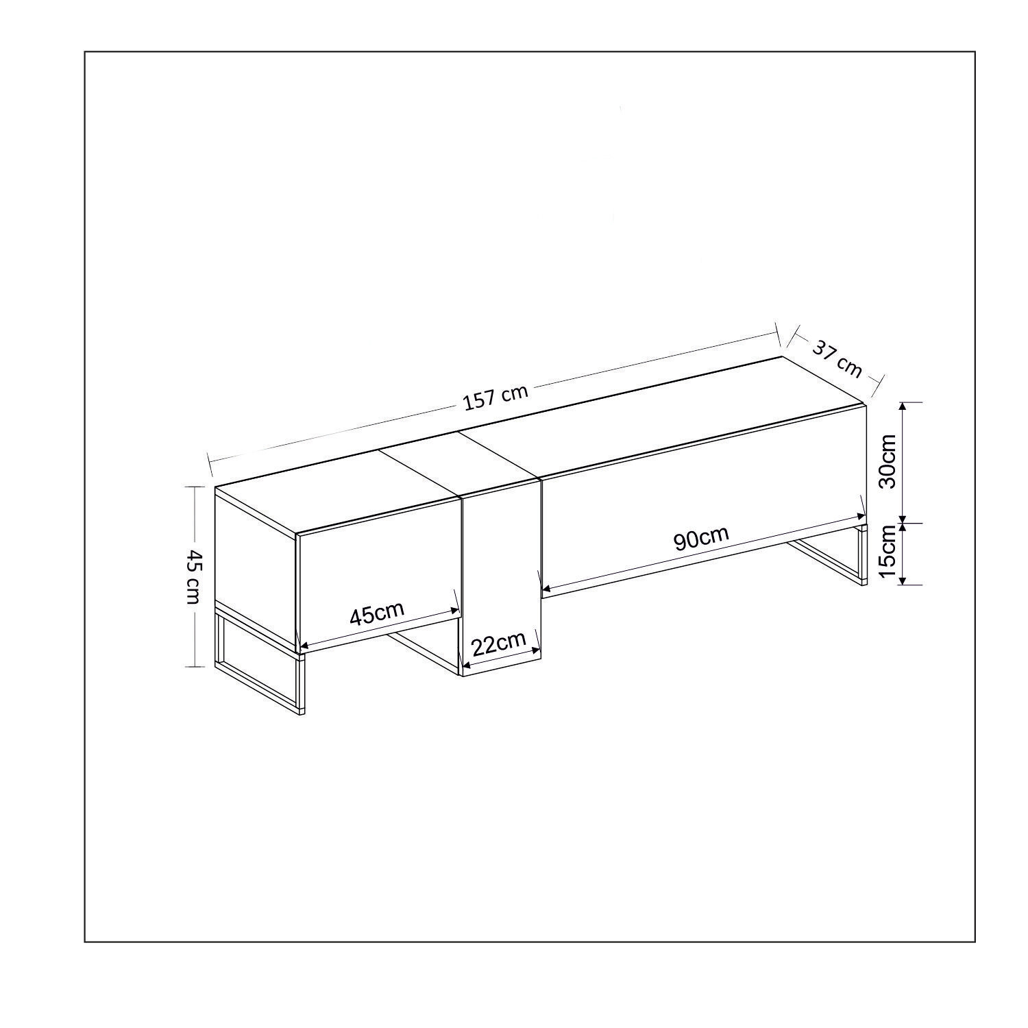 TV-Lowboard 9161 anthrazit Saphir B/H/T: ca. 157x45x37 cm TV-Lowboard 9161 anthrazit Saphir B/H/T: ca. 157x45x37 cm