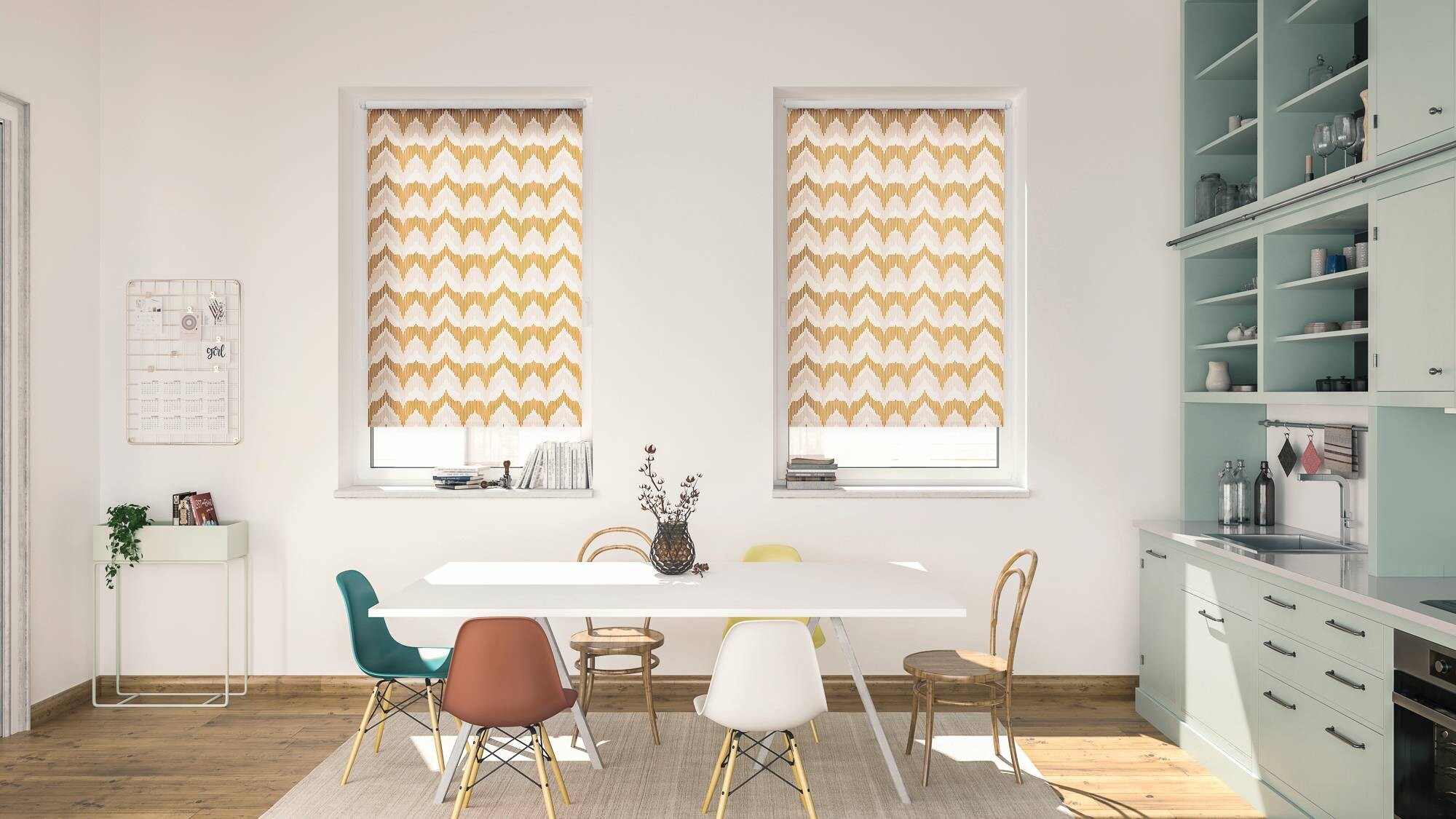 LICHTBLICK Rollo Boho Zig Zag gelb B/L: ca. 120x150 cm