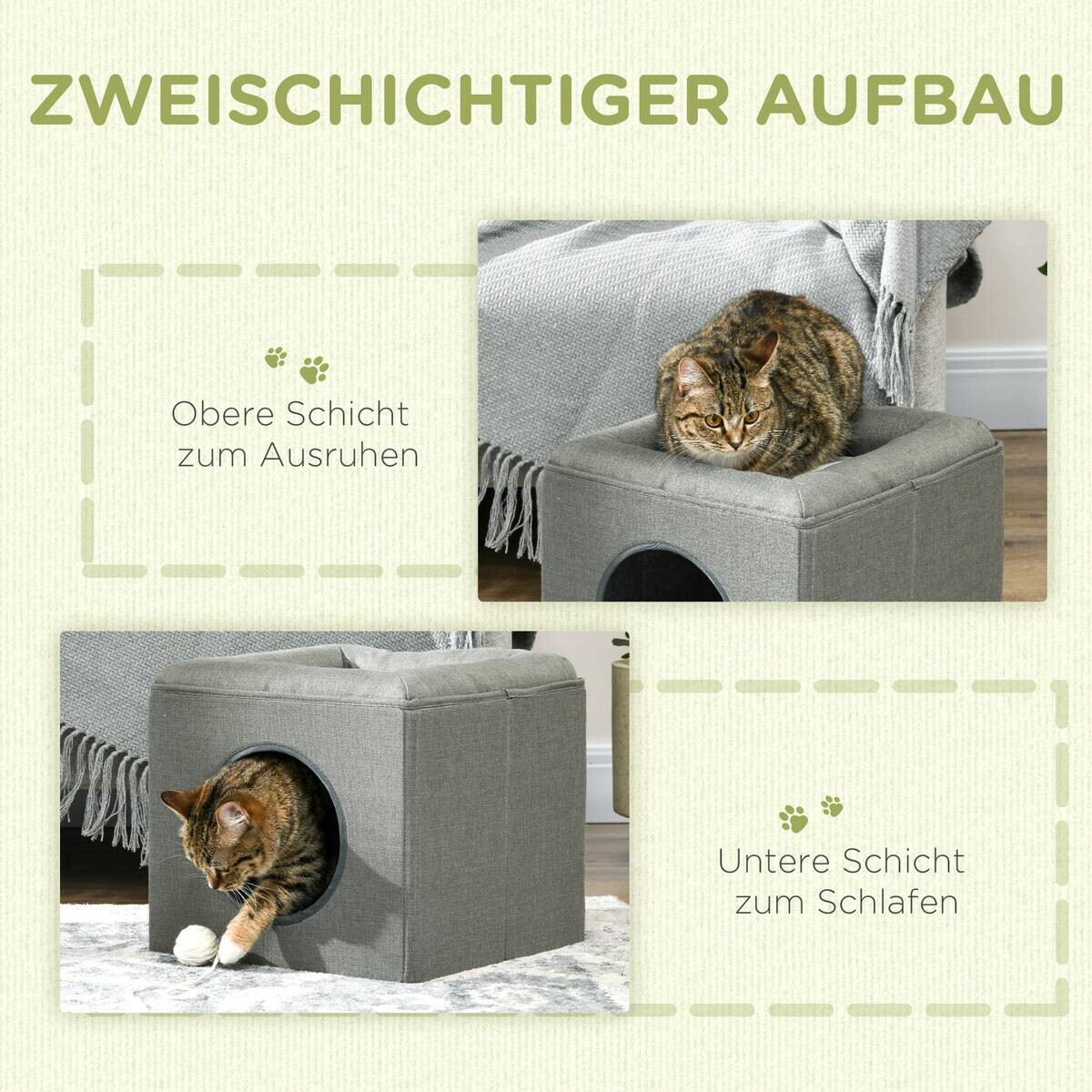 PawHut Katzen-Zubehör grün Polyester B/H/L: ca. 36,5x36,5x33 cm