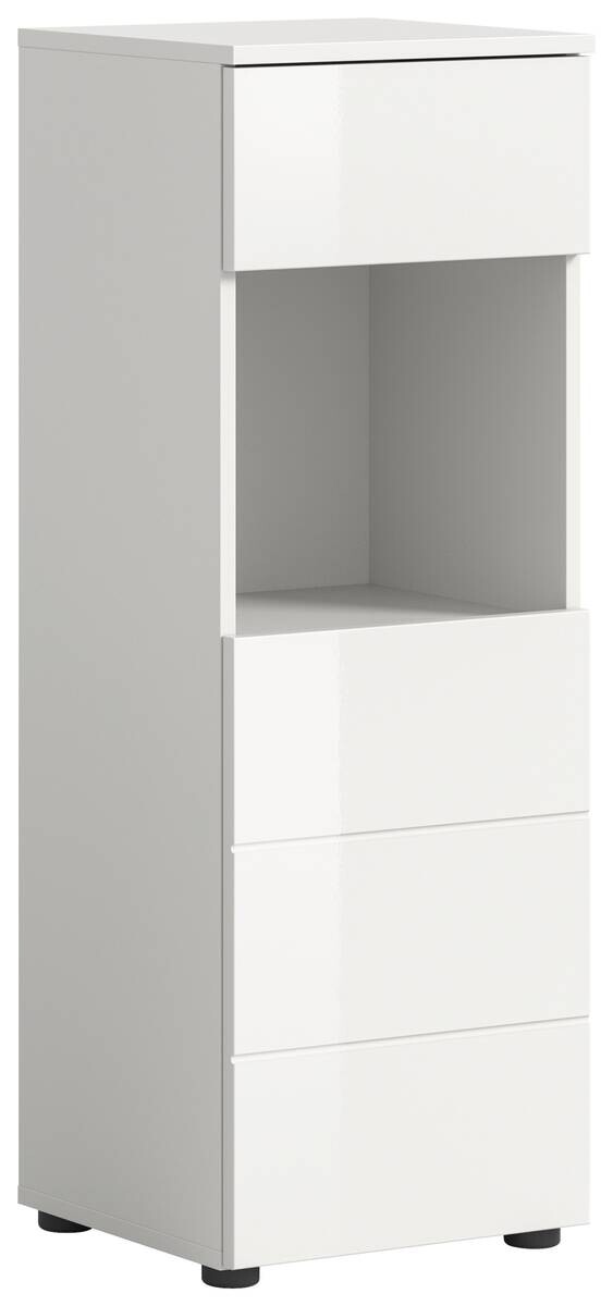 Badhochschrank VIRA weiß weiß Hochglanz B/H/T: ca. 38x106x34 cm